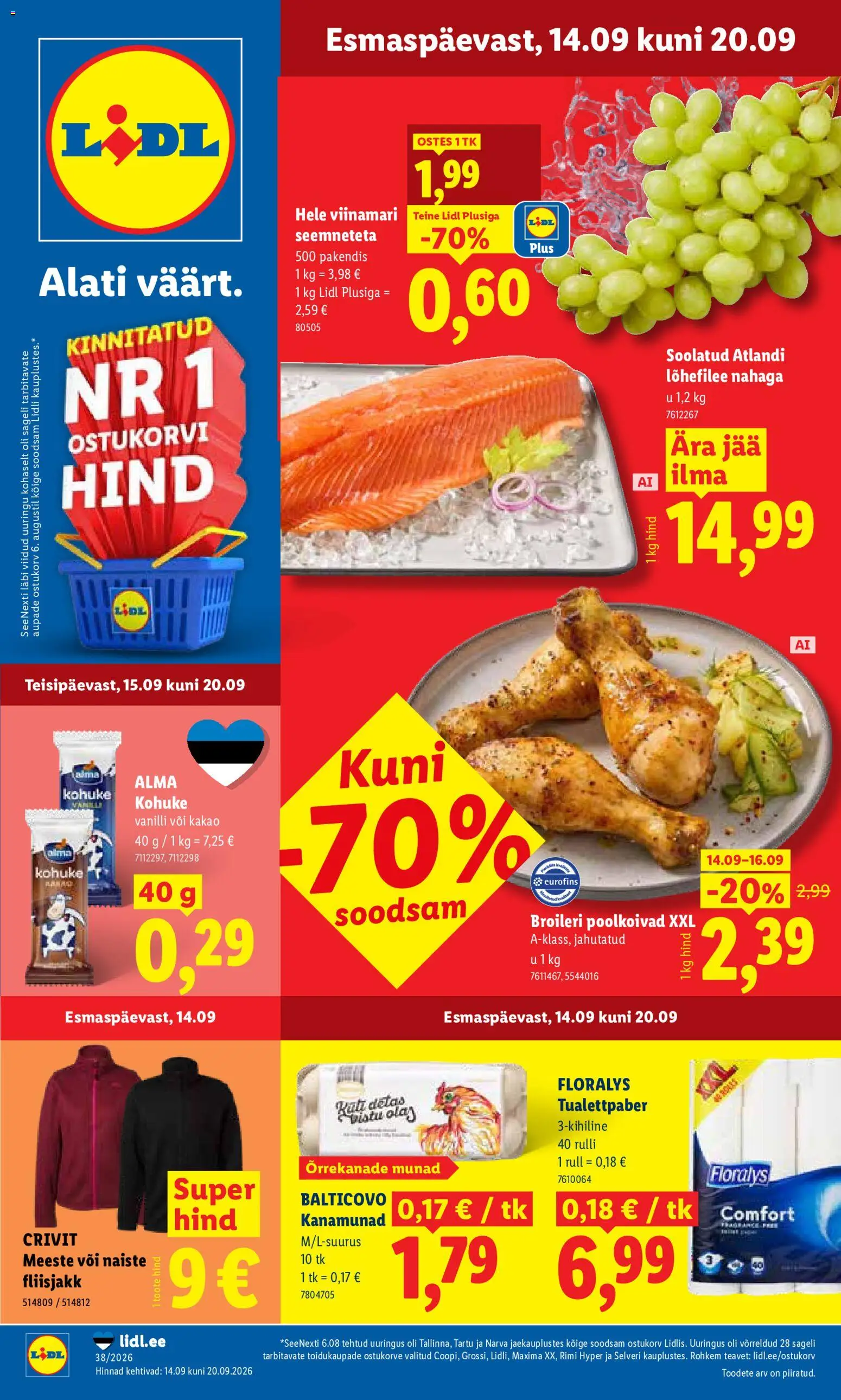 Lidl kliendilehe eelvaade alates 14.09.2026