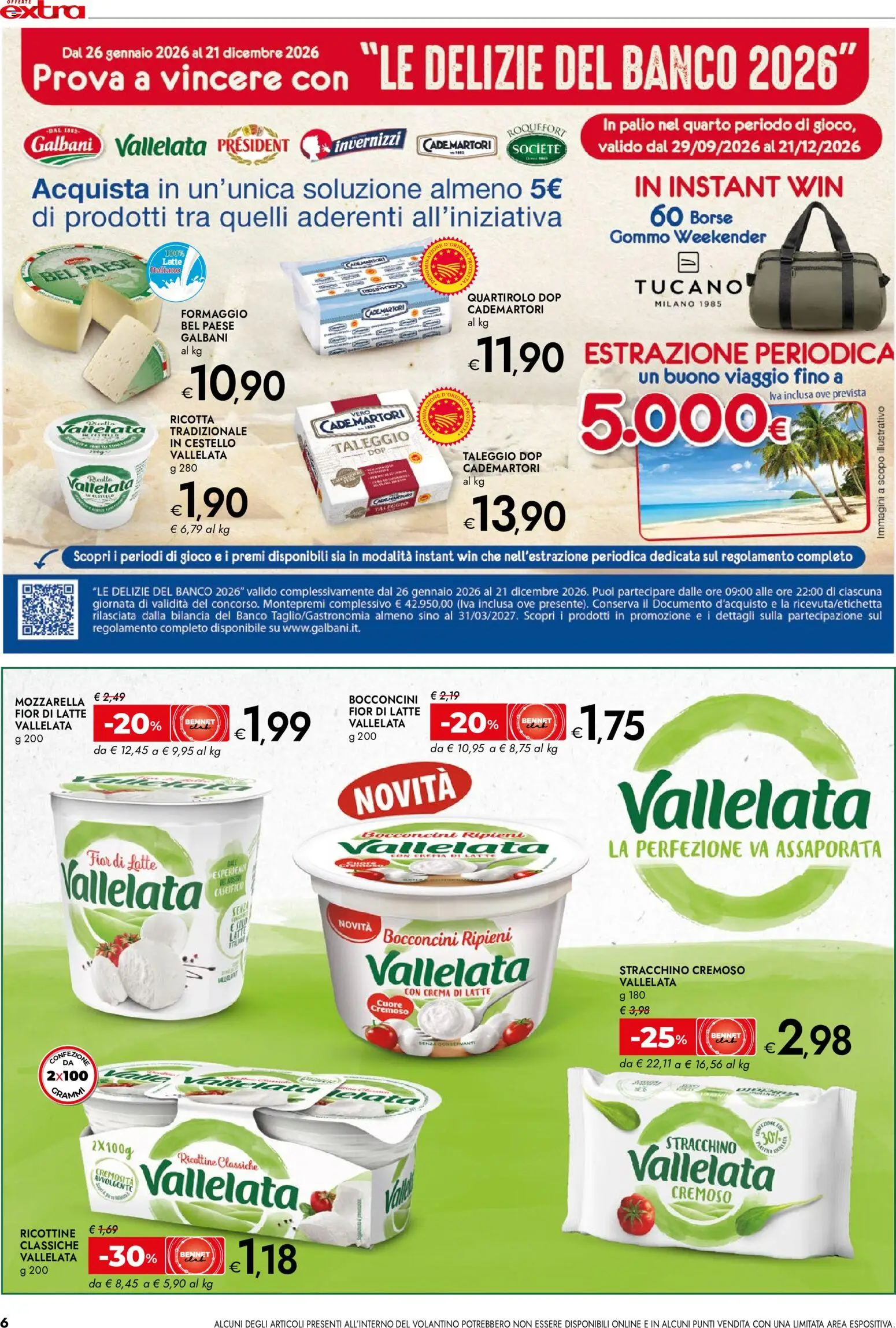 Anteprima dell'opuscolo bennet volantino Extra dal negozio bennet valido da 22/10/2026 - Gioco, Crema, Latte, Bilancia, Formaggio, Mozzarella, Ricotta, Stracchino