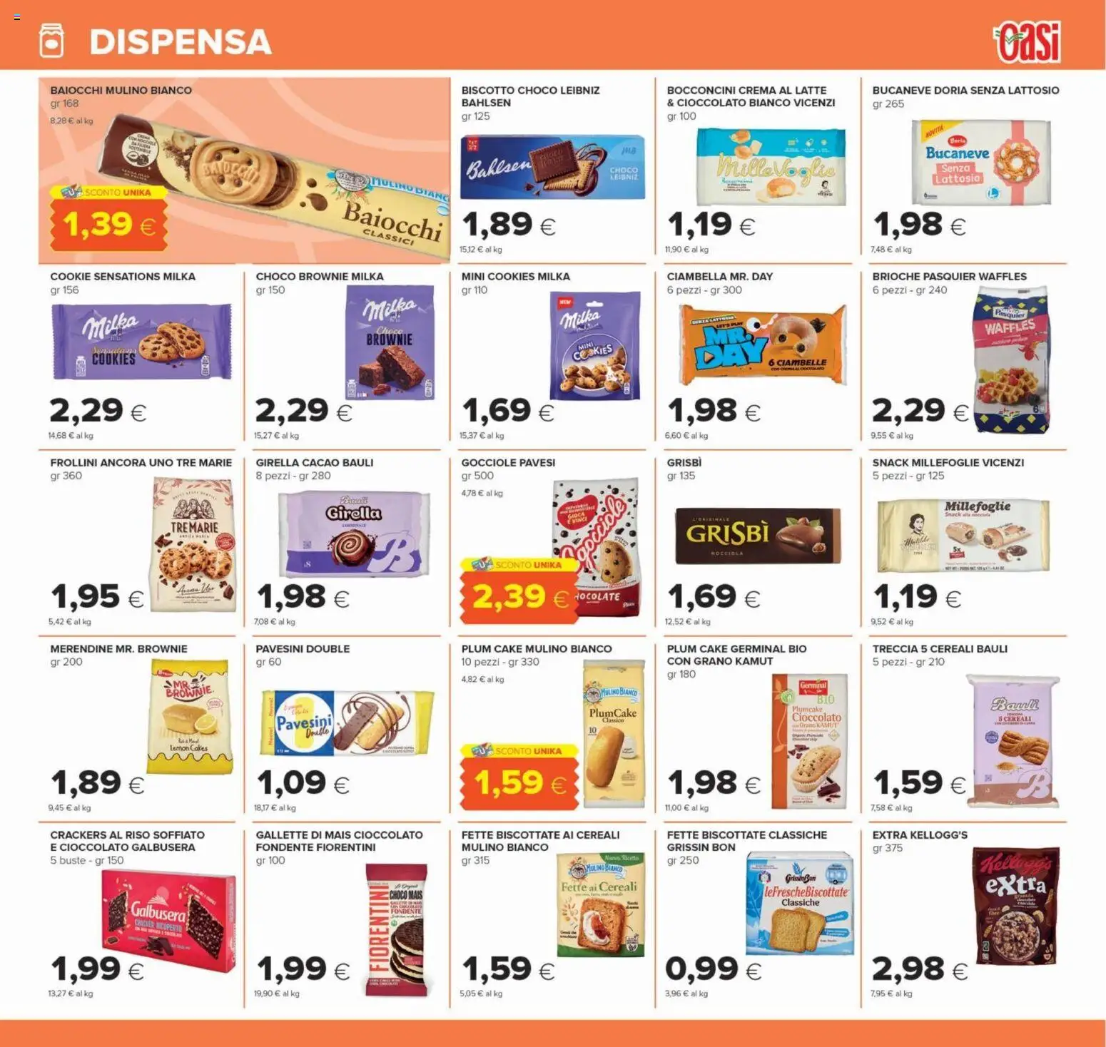 Anteprima dell'opuscolo Oasi volantino Roma dal negozio Oasi valido da 22/10/2026 - Brioche, Latte, Cereali, Crackers, Mais, Merendine, Gallette, Senza lattosio