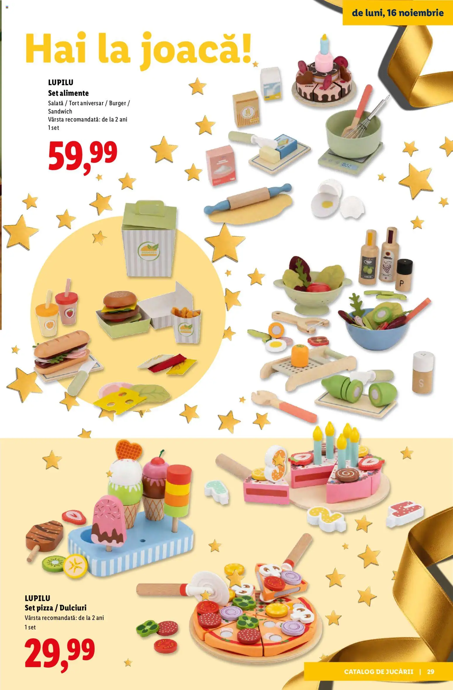 Previzualizarea de cataloage: Lidl Lidl Catalog De jucării valabil de la 02.11.2026 - Pizza, Burger, Tort, Salată