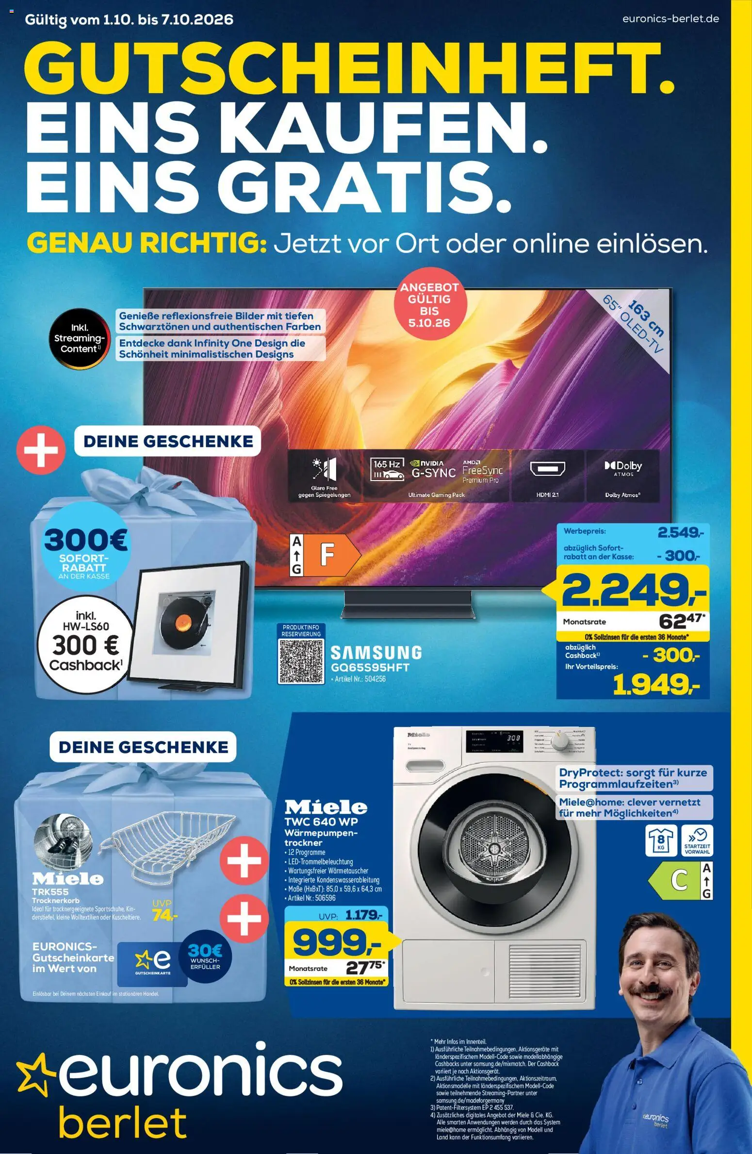 Vorschau von dem Prospekt des Geschäftes Euronics, gültig ab dem 01.10.2026 - Bilder, Samsung, Miele, Trockner