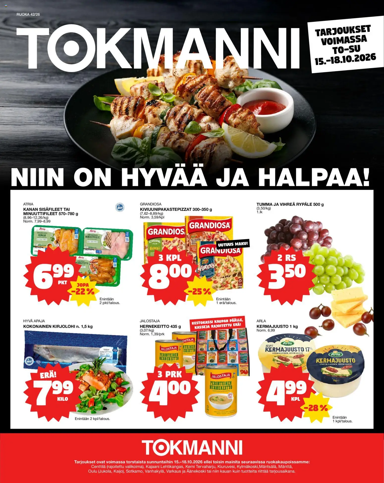 Kaupan Tokmanni Tokmanni Ruokasanomat esikatselu, voimassa 15/10/2026