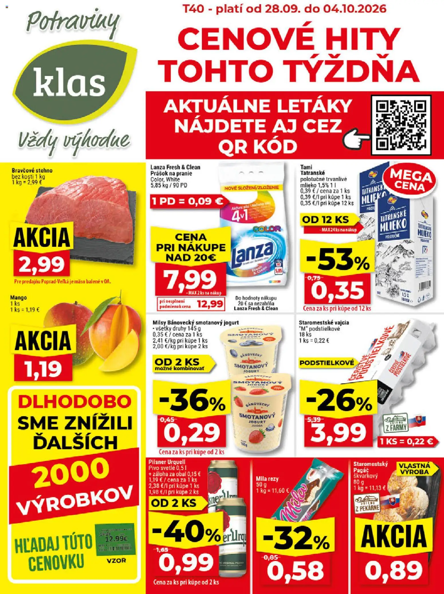 Náhľad Klas letáku platného od 28.09.2026