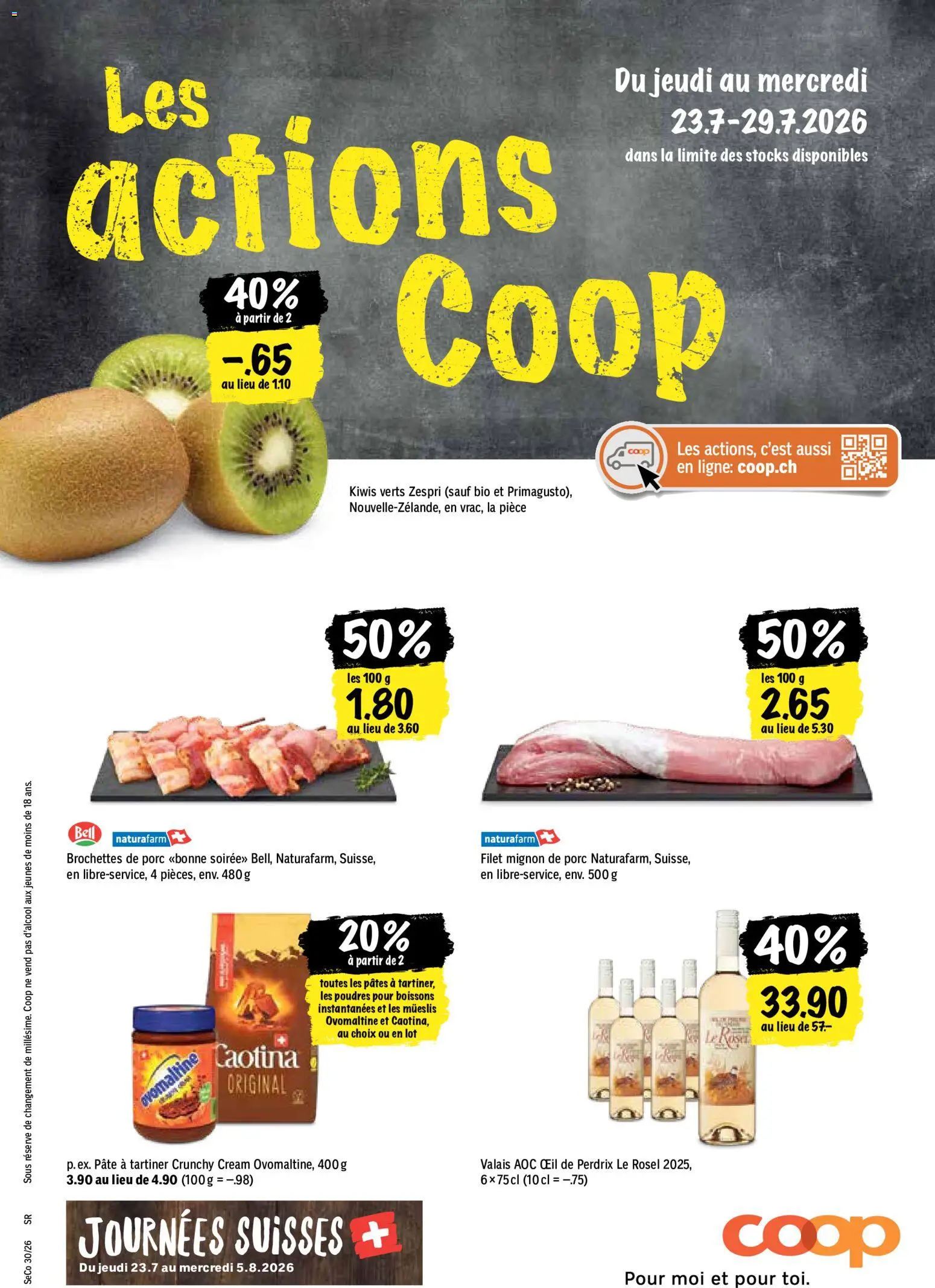 Vorschau des Merkblatts Coop aktionen FR vom Shop Coop gültig von 23.07.2026 bis 29.07.2026