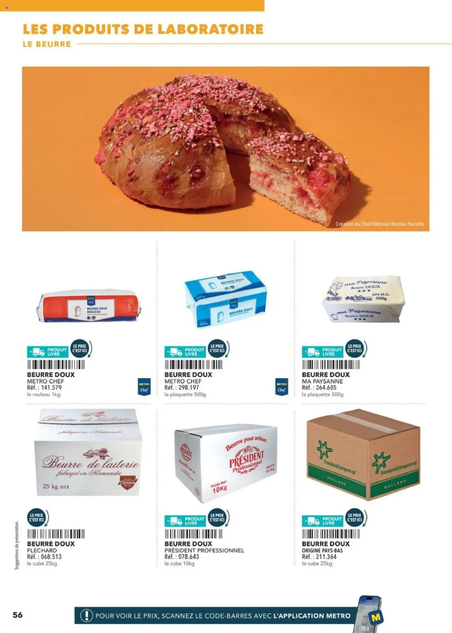 Prévisualisation de Boulangers Pâtissiers du magasin METRO formulaire valide 30/04/2026 - Livre, Beurre, Poids, Rouleau, Beurre doux