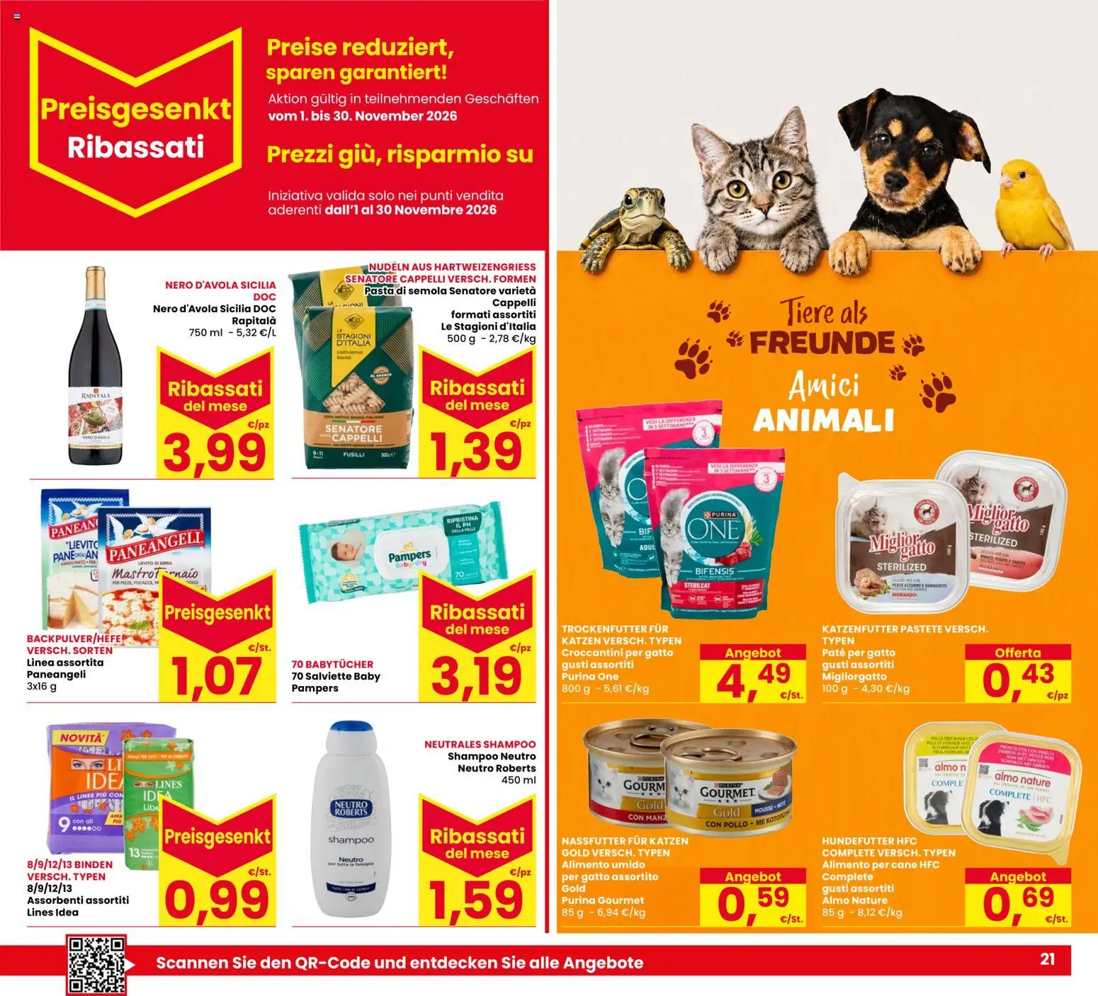 Anteprima dell'opuscolo Eurospar volantino Bolzano dal negozio Eurospar valido da 29/10/2026 - Pasta, Birra, Piselli, Pampers, Lievito, Carote, Assorbenti, Semola