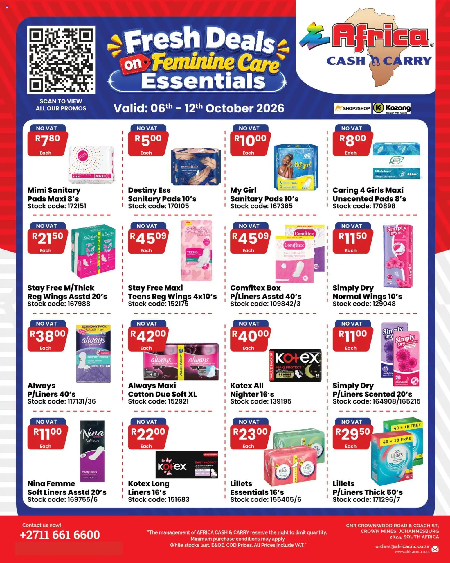 Preview of Africa Cash & Carry flyer valid from 06/10/2026 - Box, Pads, Stock