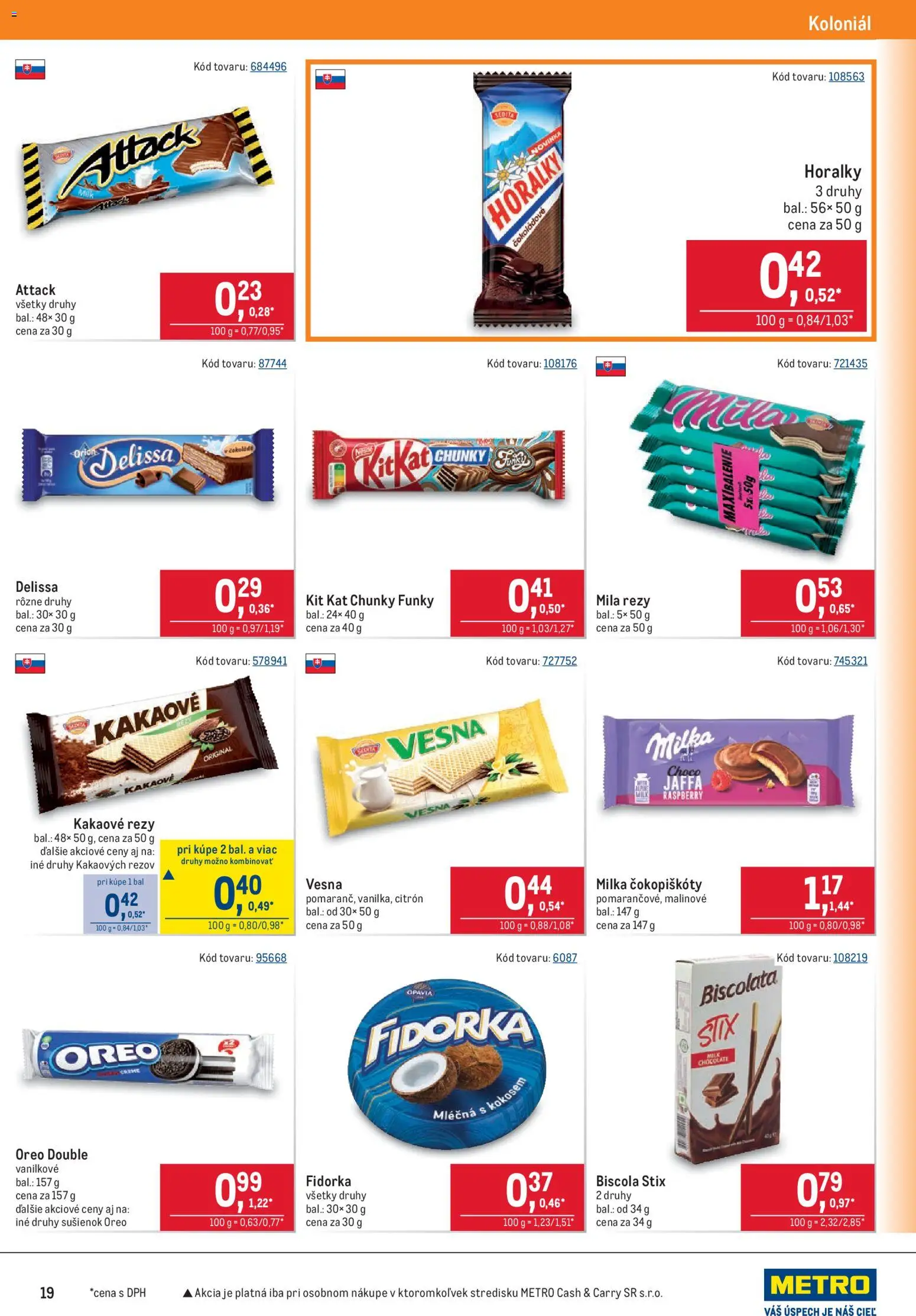 Náhľad Metro letáku platného od 07.10.2026 - Milka, Oreo, Mila, Horálky