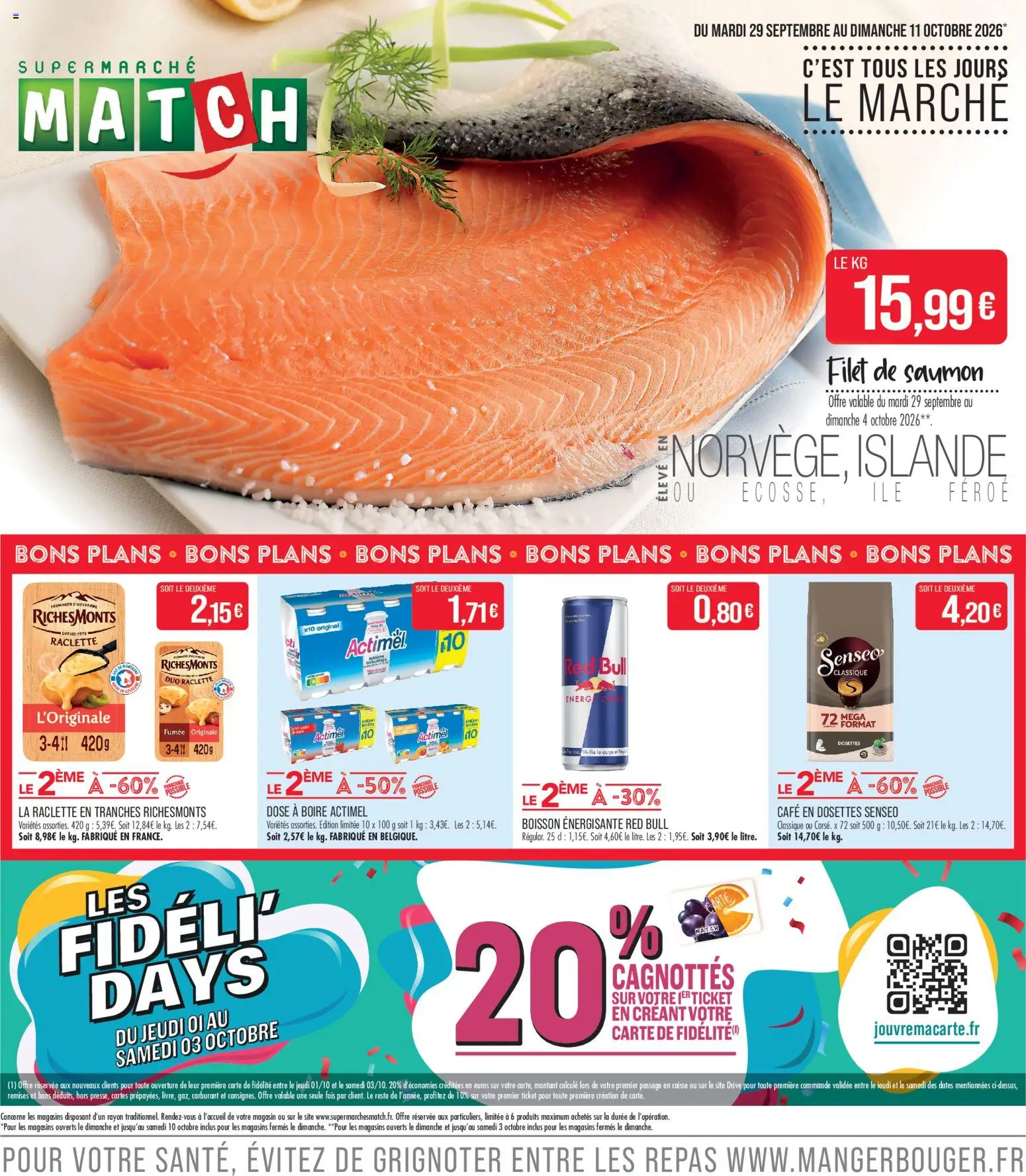 Prévisualisation de Match Supermarché catalogue C'est tous les jours le marché du magasin Match Supermarché formulaire valide 29/09/2026