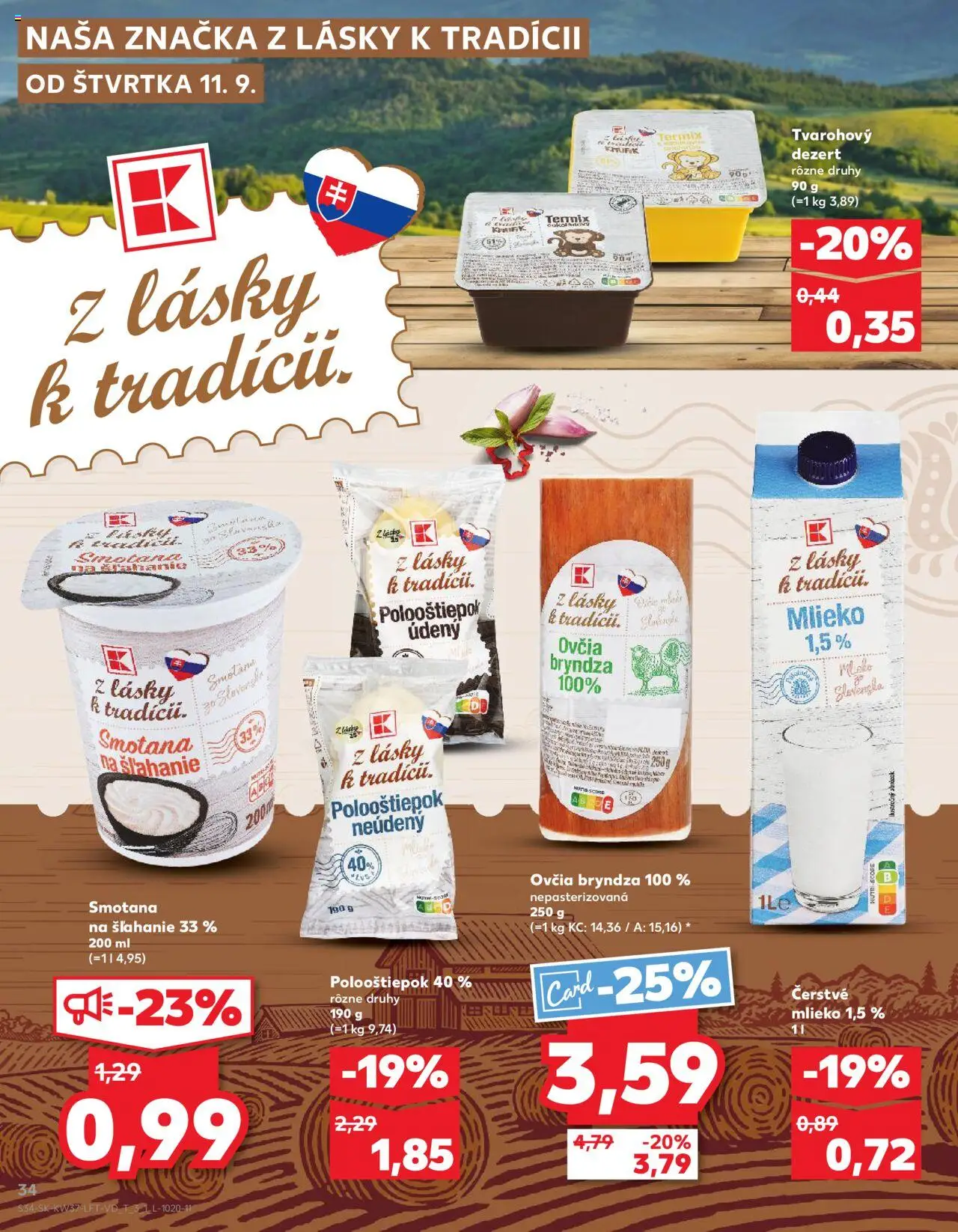 Náhľad Kaufland letáku platného od 11.09.2025 - Bryndza, Mlieko, Smotana na šľahanie, Smotana