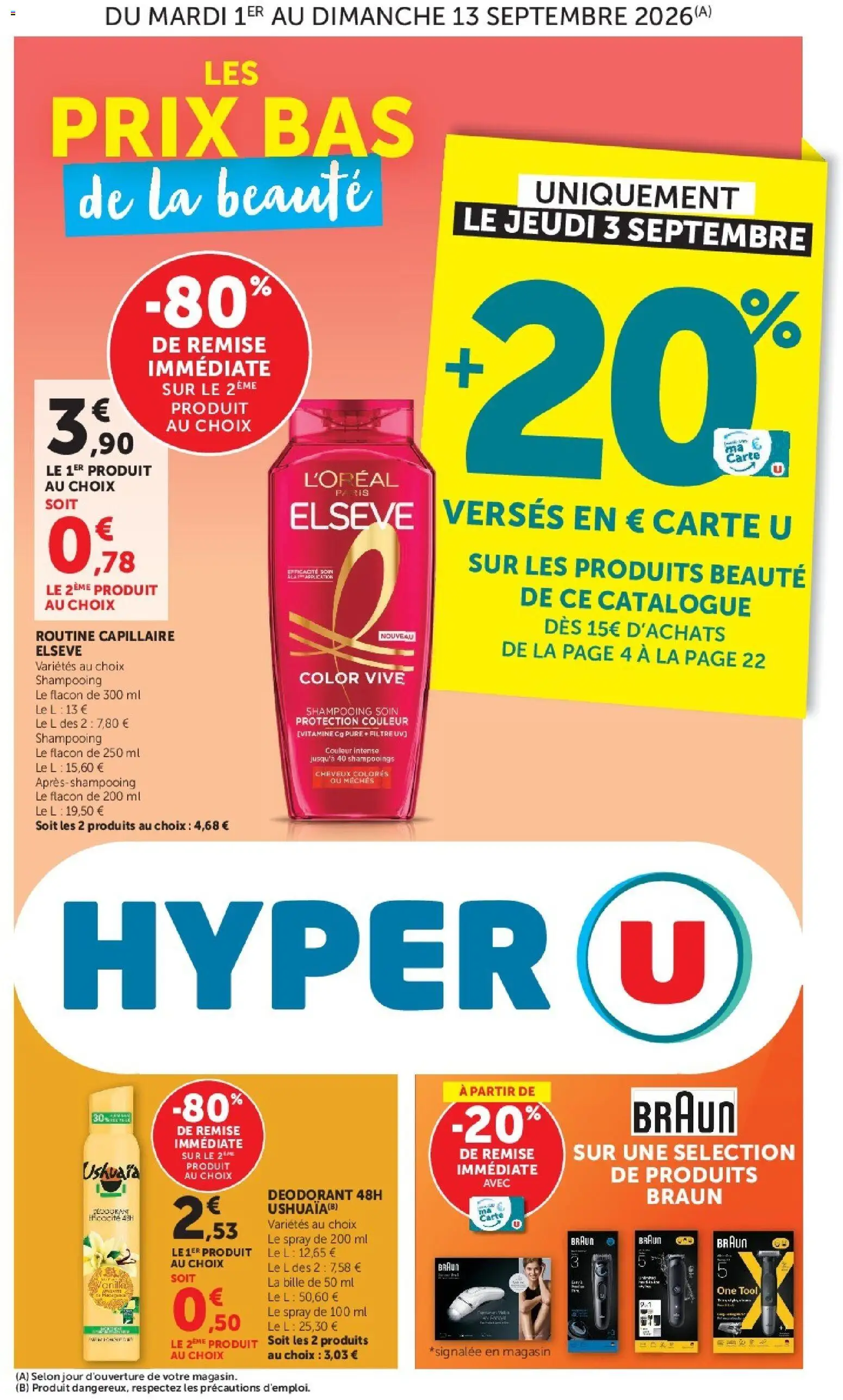 Prévisualisation de Hyper U - Les prix bas de la semaine du magasin Hyper U formulaire valide 01/09/2026