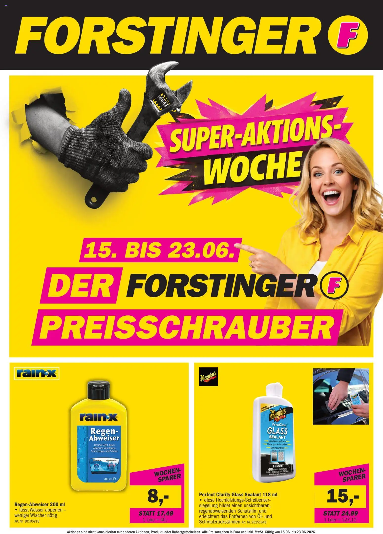 Vorschau der Angebote: Forstinger Forstinger Flugblatt gültig ab 15.06.2026 - Wasser, Öl