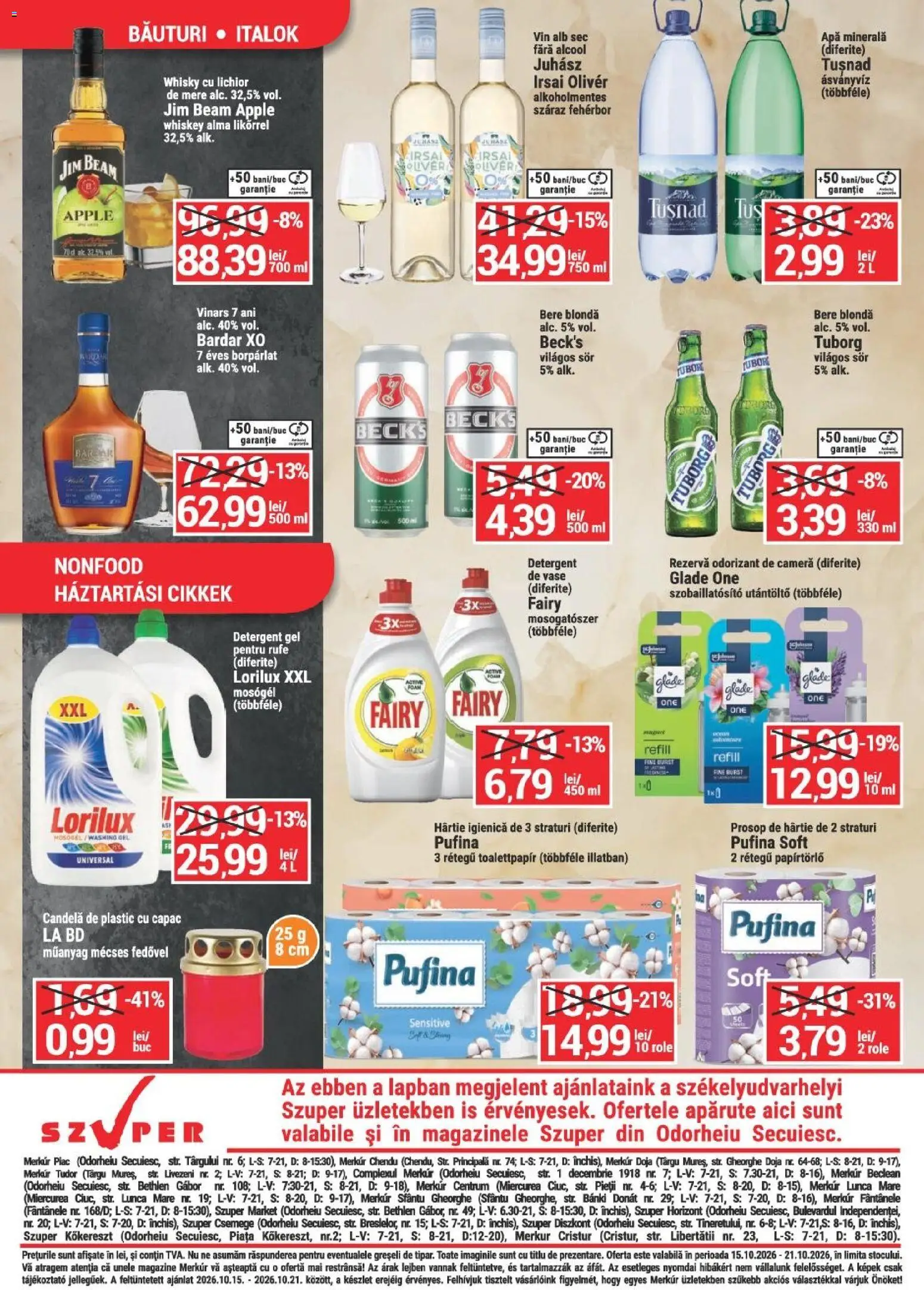 Previzualizarea de cataloage: Merkur Merkur Catalog valabil de la 15.10.2026 - Apple, Bere, Role, Vin, Mere, Detergent, Lichior, Vase