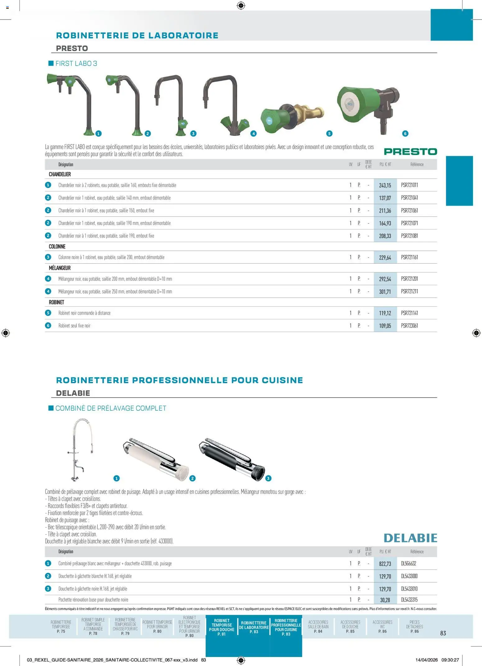 Prévisualisation de Rexel - Brochure Sanitaire du magasin Rexel formulaire valide 20/04/2026 - Douche, Colonne, Robinet, Mélangeur