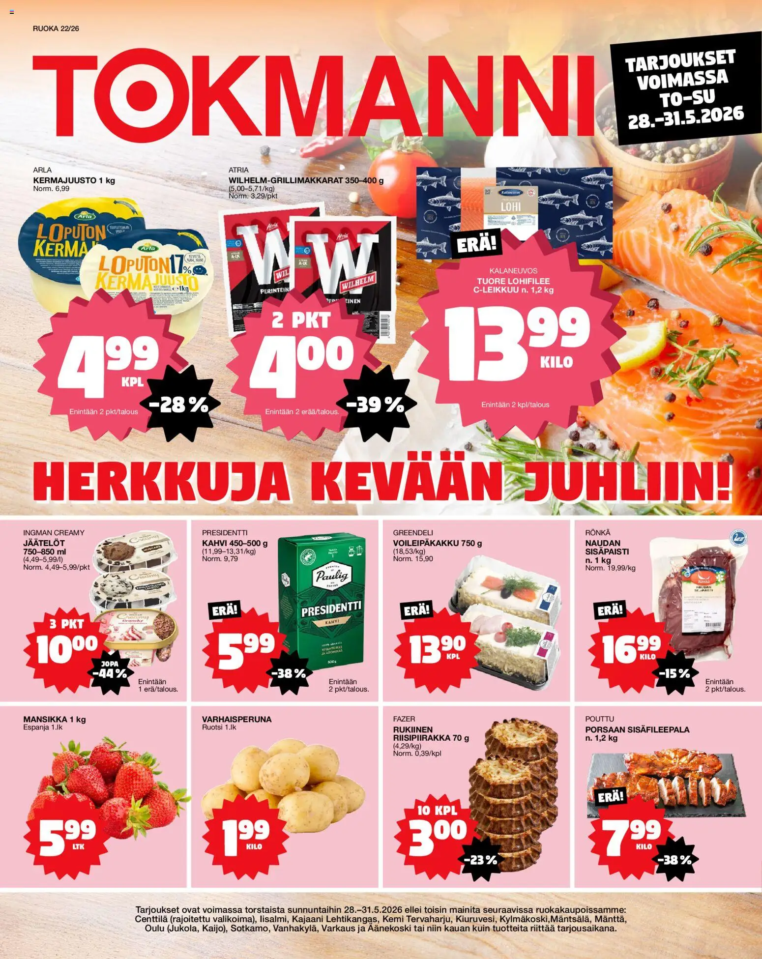 Kaupan Tokmanni Tokmanni ruokatarjoukset esikatselu, voimassa 28/05/2026