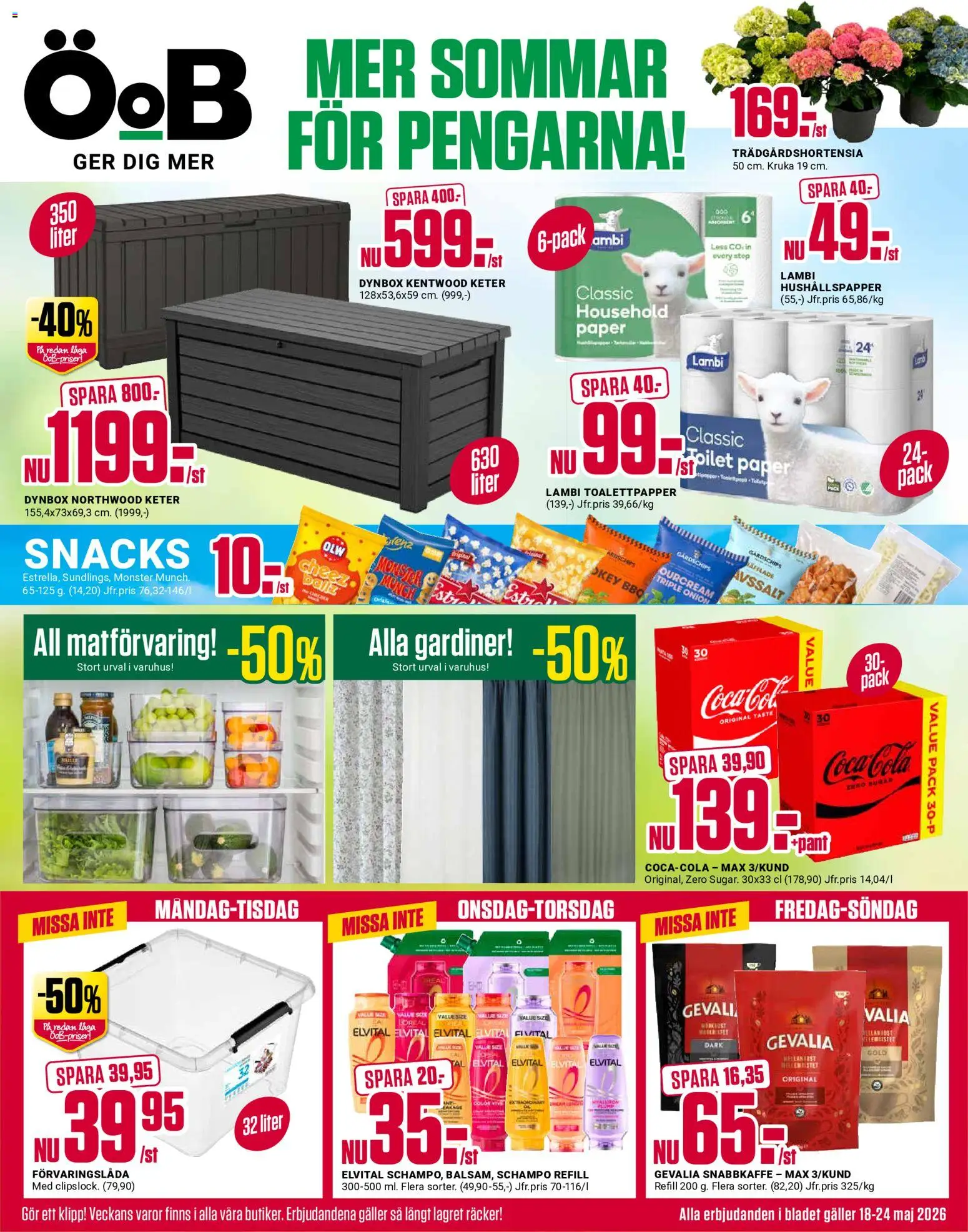 Förhandsgranska reklamblad ÖoB erbjudanden från butik ÖoB gäller från 18/05/2026
