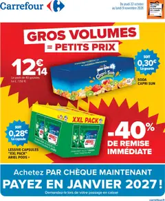 Prévisualisation de Carrefour Gros volumes = petits prix du magasin Carrefour formulaire valide 22/10/2026