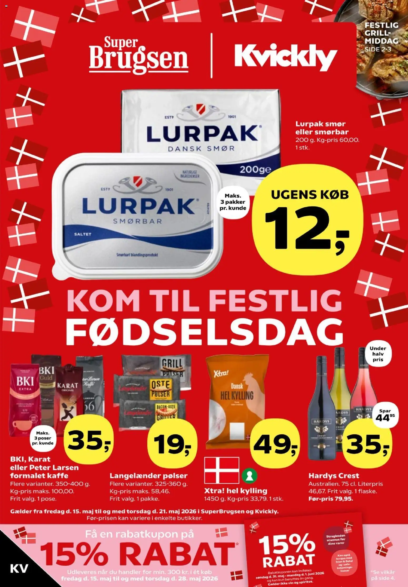Eksempel på tilbudsavis Kvickly - Tilbudsavis uge 20 fra butik Kvickly gyldig fra 15/05/2026