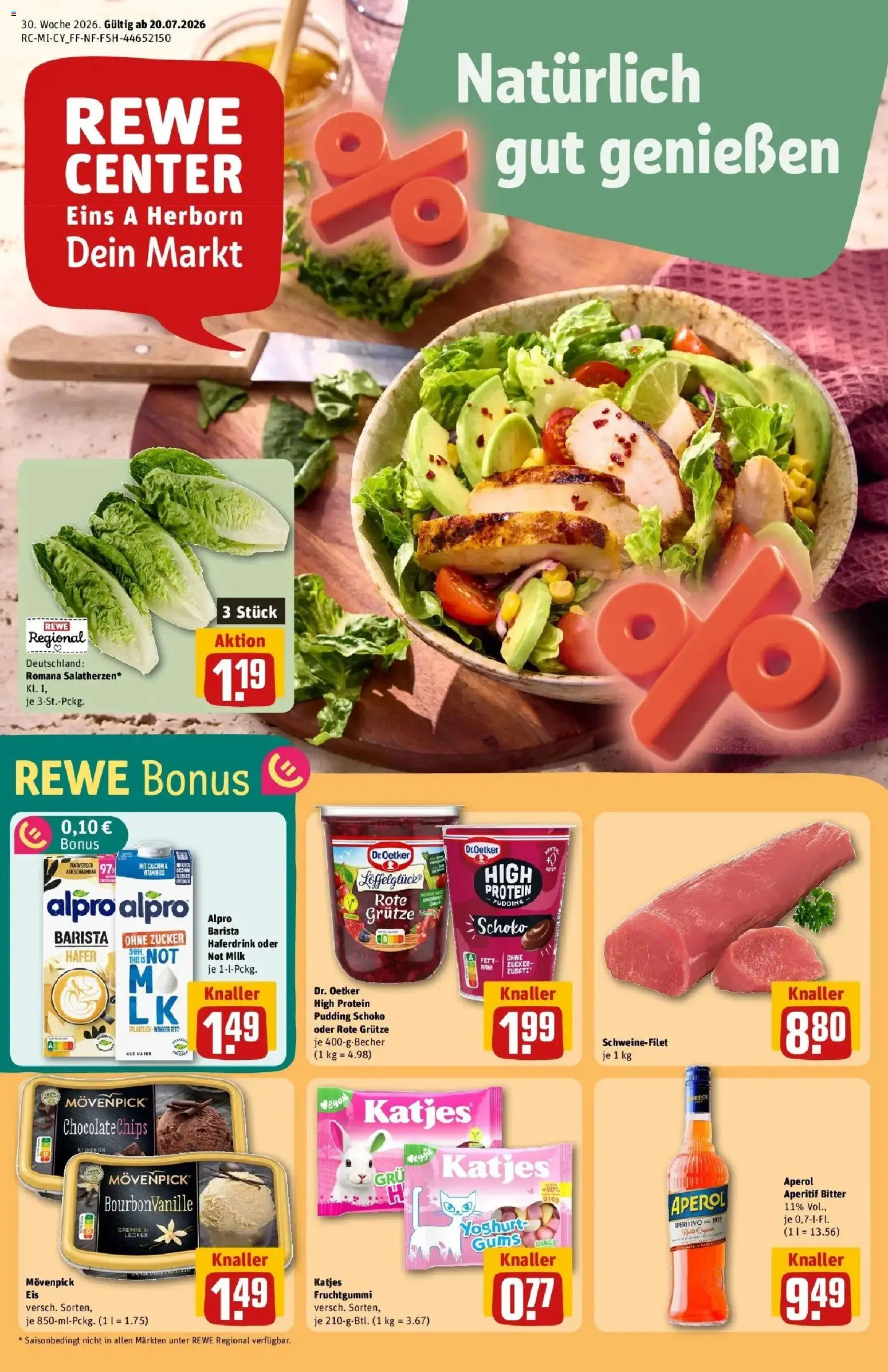 Vorschau von dem Prospekt des Geschäftes Rewe, gültig ab dem 20.07.2026