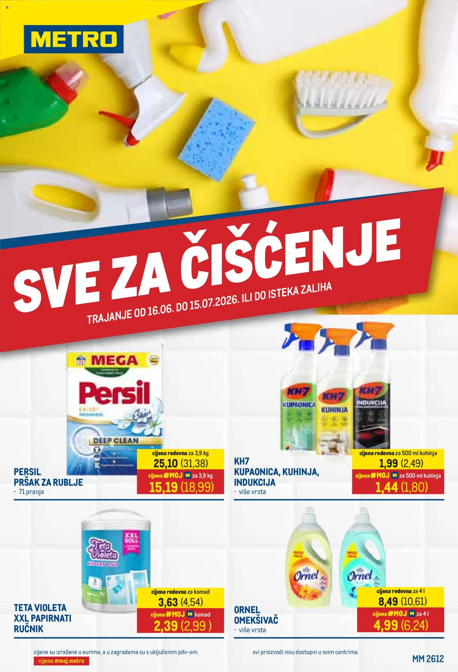 Pregled letka METRO HR - Sve za čišćenje trgovine Metro vrijedi od 16.06.2026