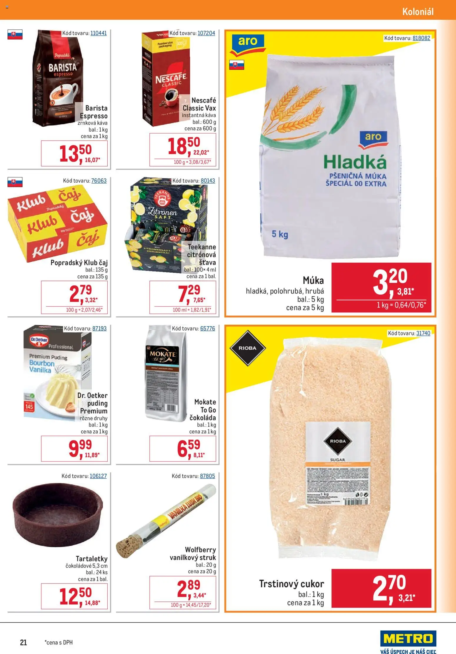 Náhľad Metro letáku platného od 07.10.2026 - Káva, Čokoláda, Puding, Zrnková káva, Barista, Múka, Teekanne, Šťava