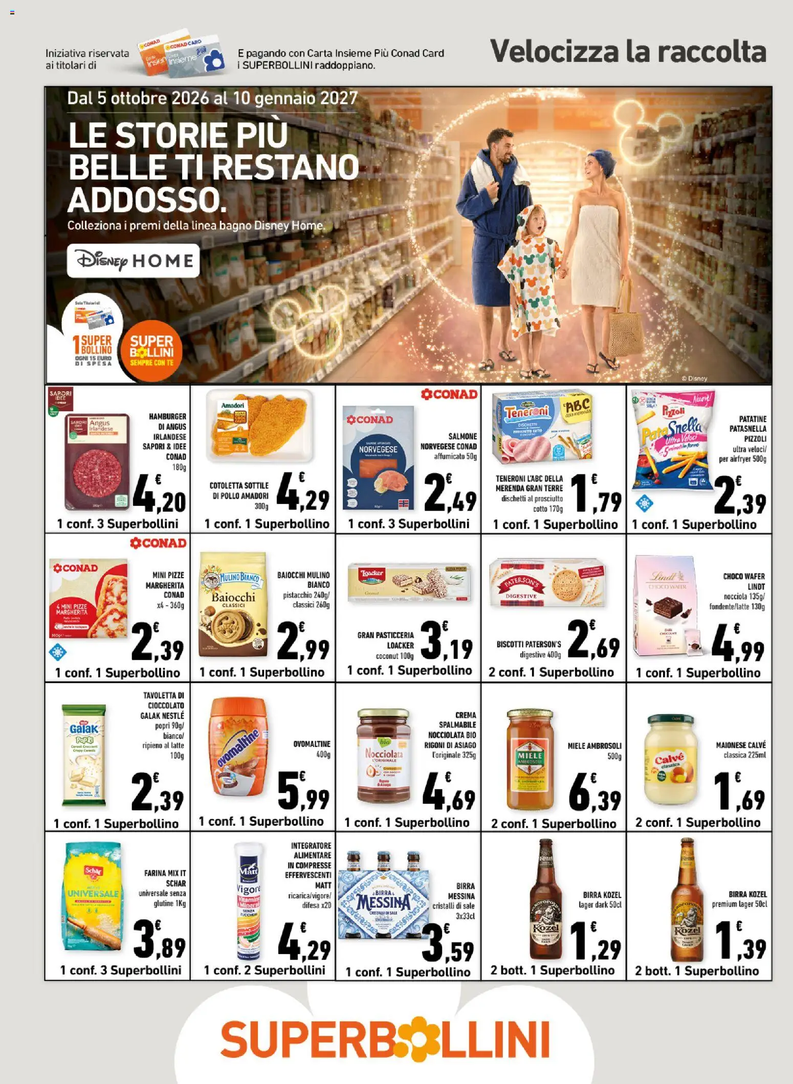 Anteprima dell'opuscolo Conad volantino City Sicilia dal negozio Conad valido da 21/10/2026 - Hamburger, Crema, Senza glutine, Latte, Cioccolato, Salmone, Farina, Birra messina