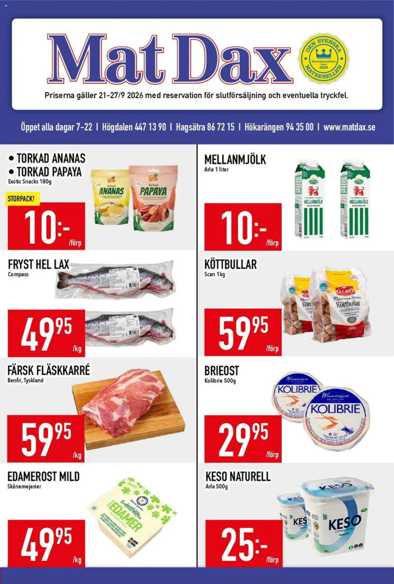 Förhandsgranska reklamblad Matdax erbjudanden från butik Matdax gäller från 21/09/2026