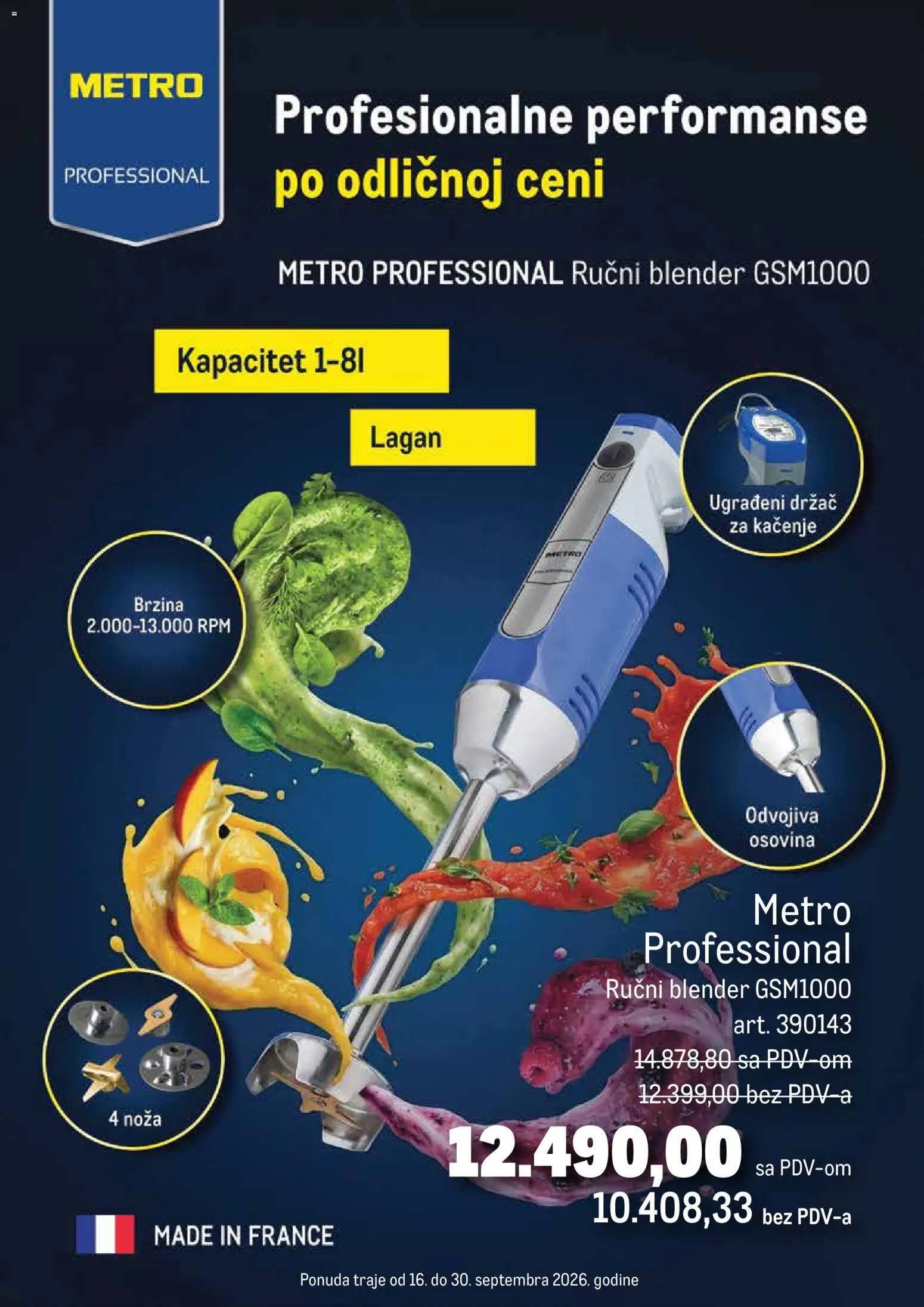 Pregled Metro kataloga - važi od 16.09.2026