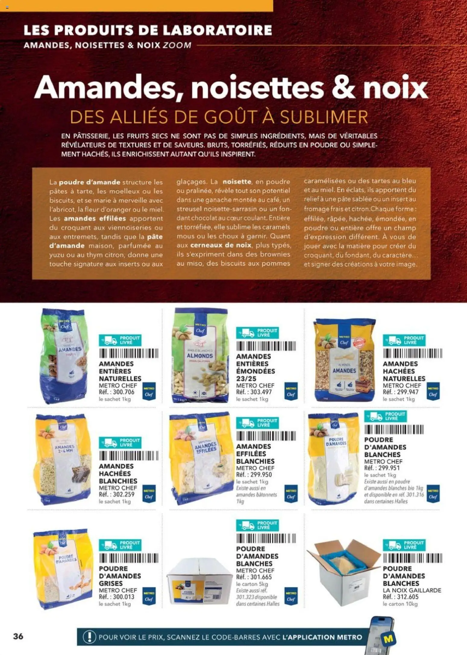Prévisualisation de Boulangers Pâtissiers du magasin METRO formulaire valide 30/04/2026 - Chocolat, Brownies, Pâte, Pâtes, Pommes, Poudre, Amandes effilées, Fleur d'oranger