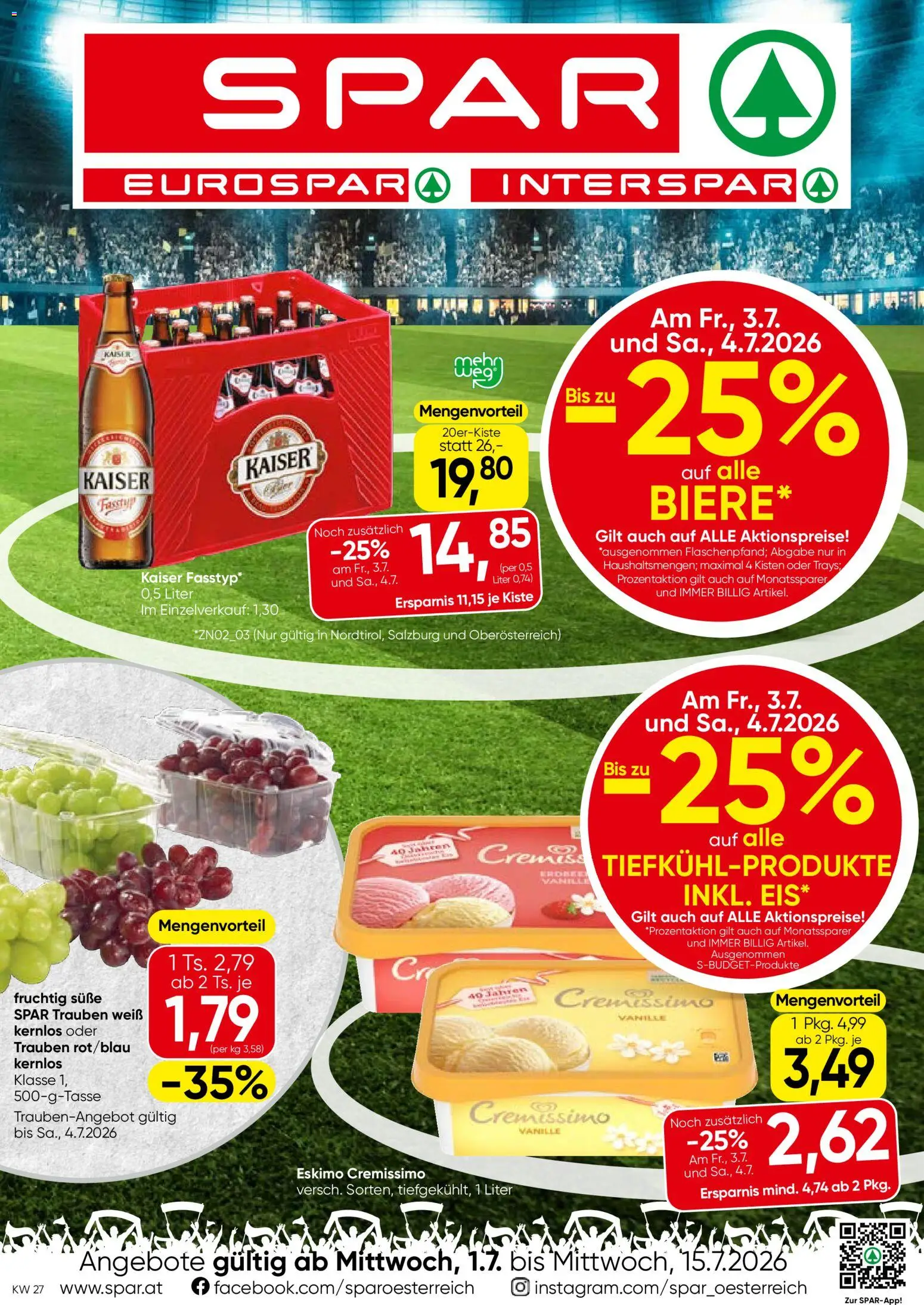 Vorschau der Angebote: Spar Spar Flugblatt - Oberösterreich gültig ab 01.07.2026