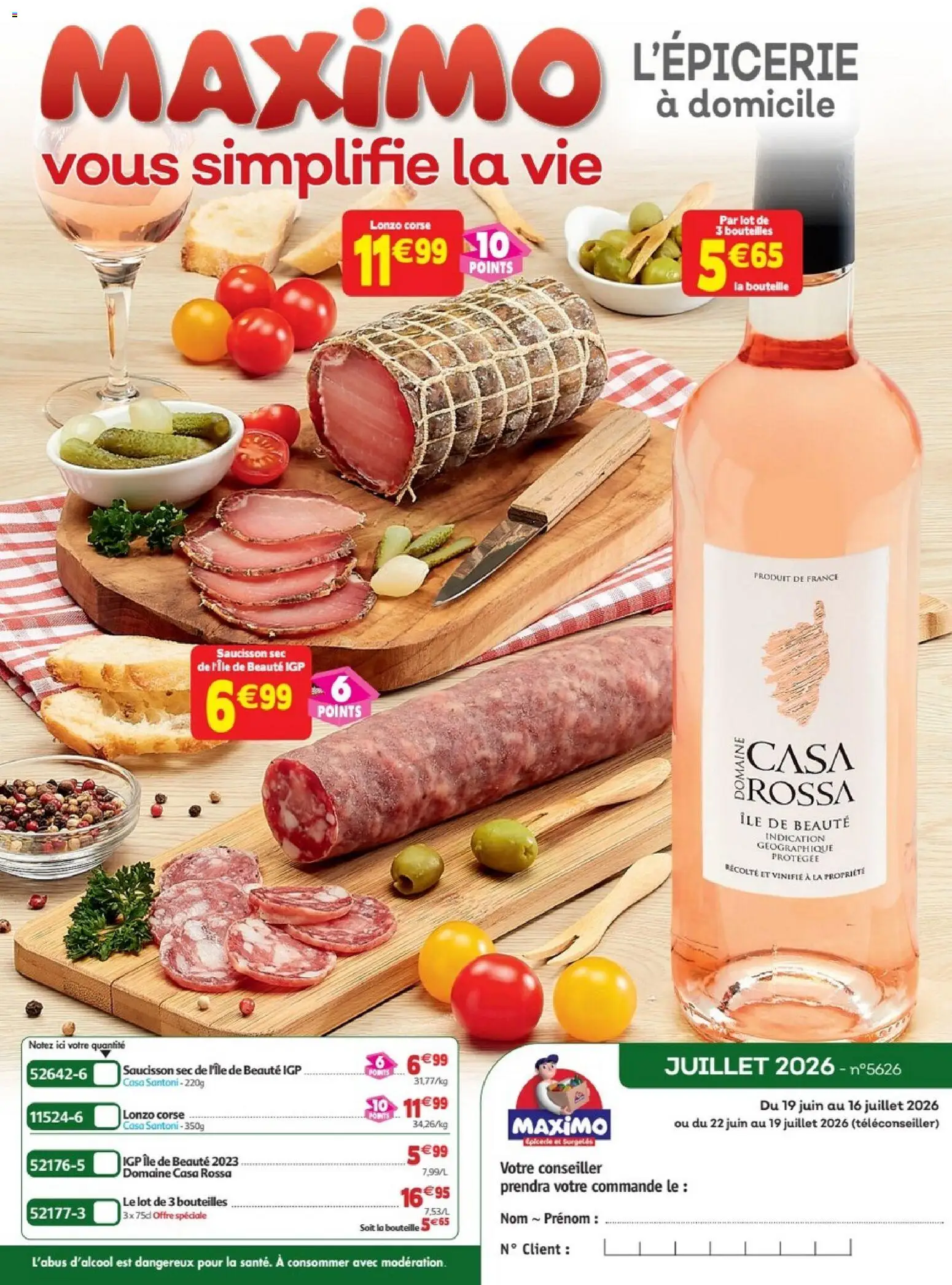 Prévisualisation de Maximo catalogue epicerie du magasin Maximo formulaire valide 22/06/2026