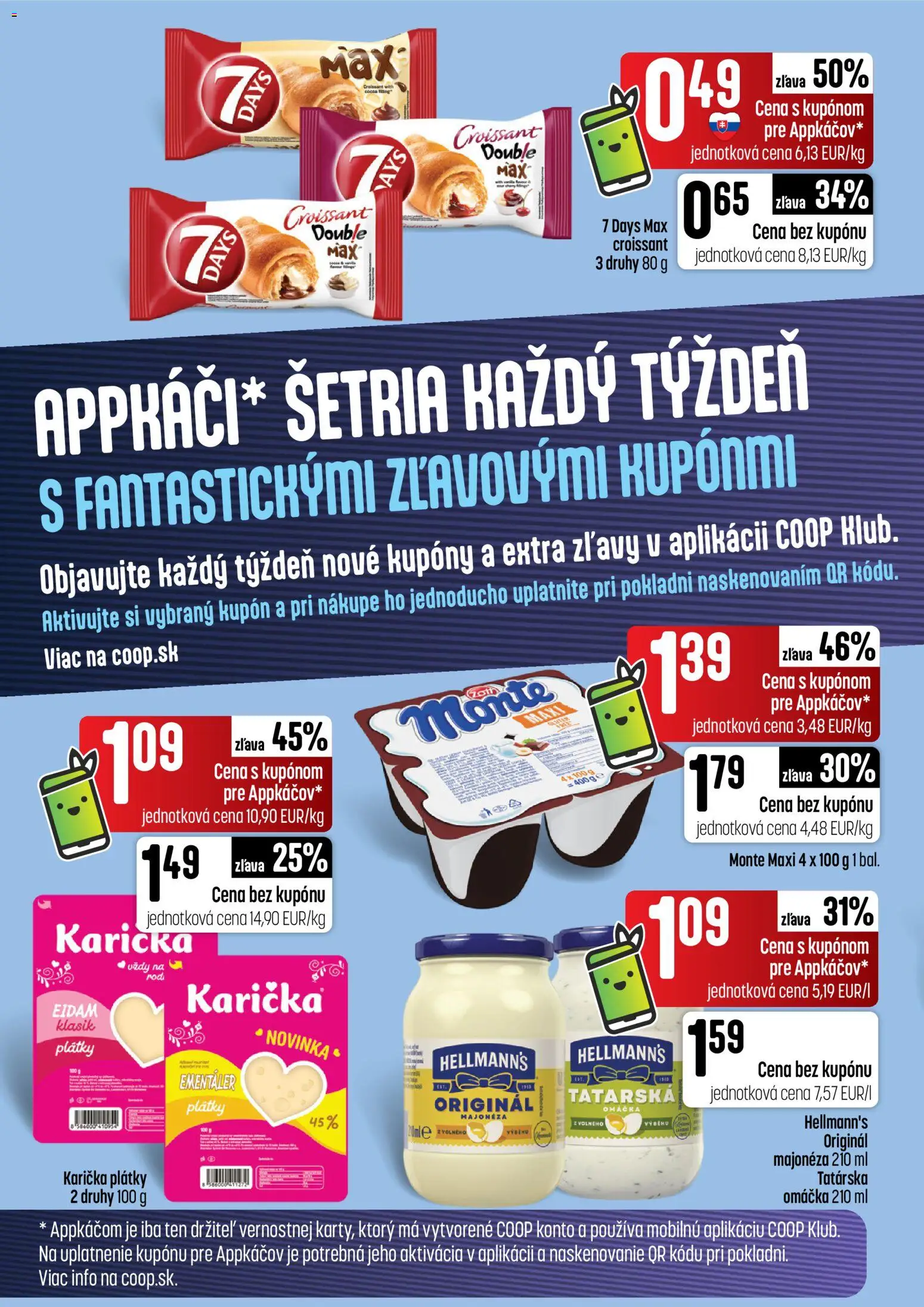 Náhľad COOP Jednota letáku platného od 08.10.2026 - Croissant, Omáčka, Eidam, Majonéza