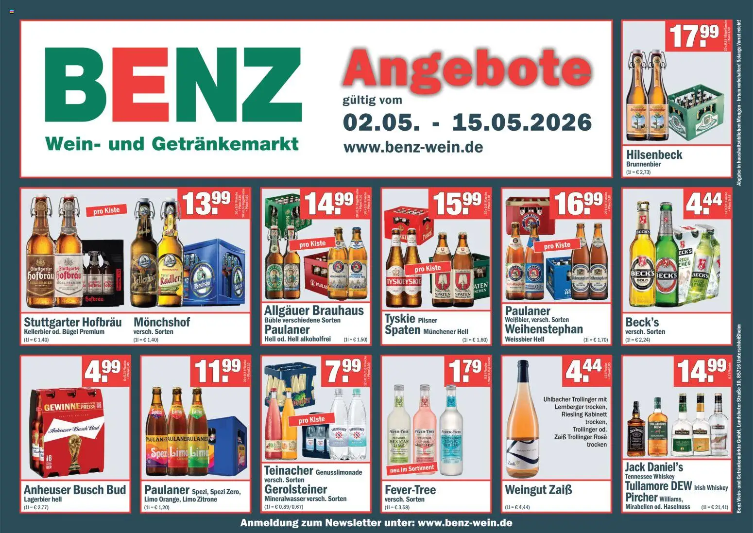 Vorschau von dem Prospekt des Geschäftes Benz Getränke, gültig ab dem 02.05.2026