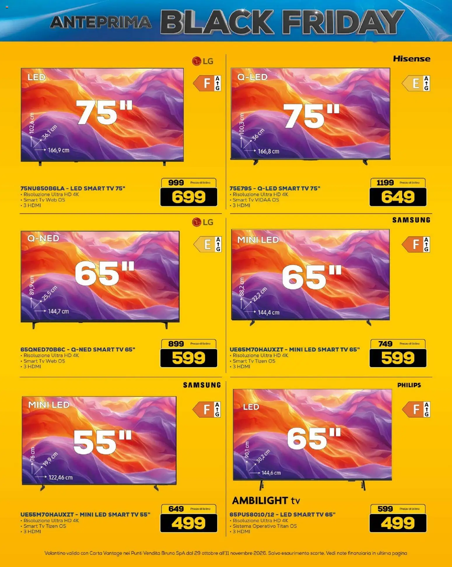 Anteprima dell'opuscolo BRUNO Black Friday ML dal negozio BRUNO valido da 29/10/2026 - Samsung, TV, smart TV