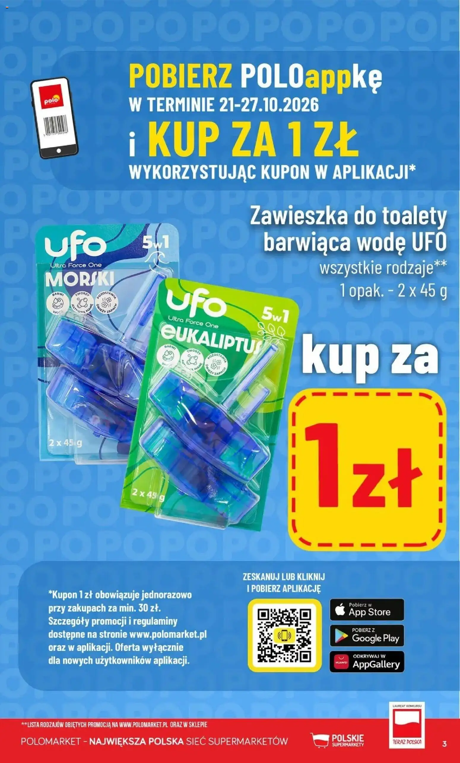 Pogląd gazetki "Taniej z aplikacją POLOmarket do 27.10 (G43)" ze sklepu POLOmarket ważnej od 21.10.2026