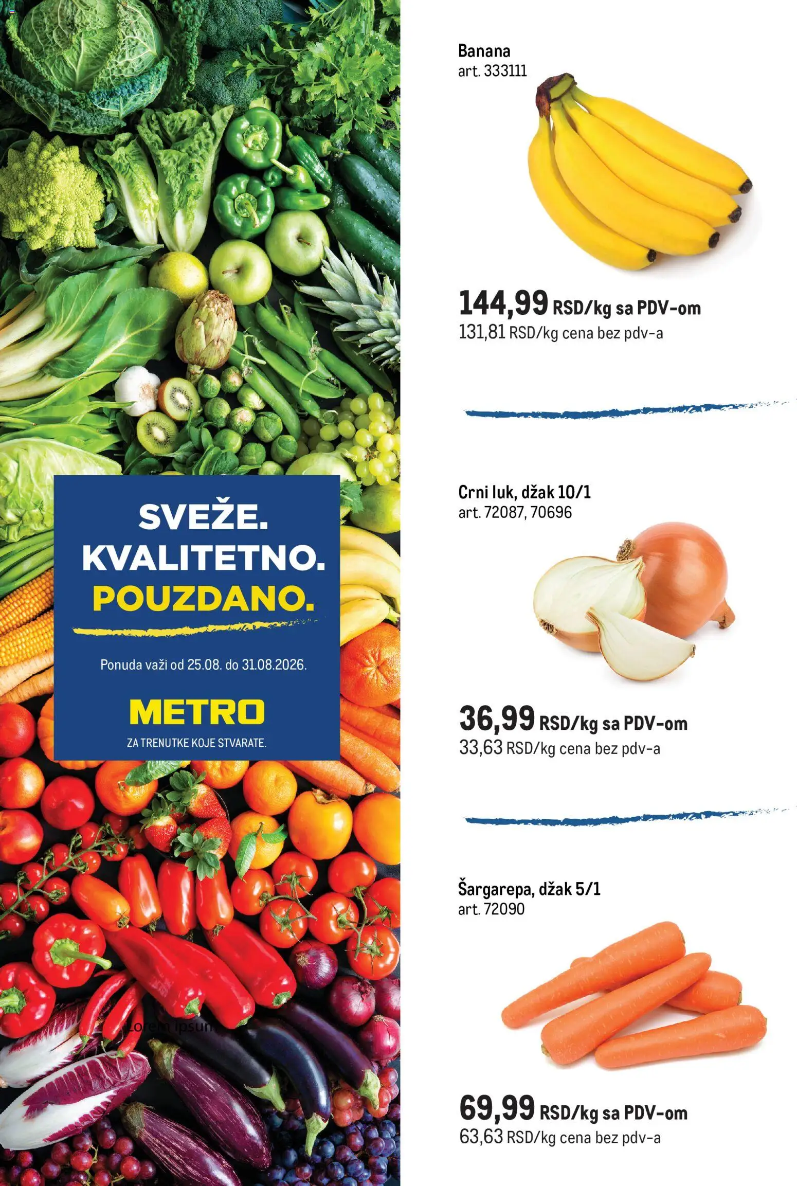 Pregled Metro kataloga - važi od 25.08.2026