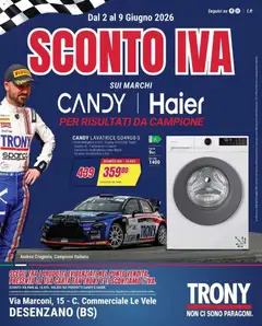 Anteprima dell'opuscolo Sconto IVA da Trony Desenzano del Garda! dal negozio Trony valido da 02/06/2026