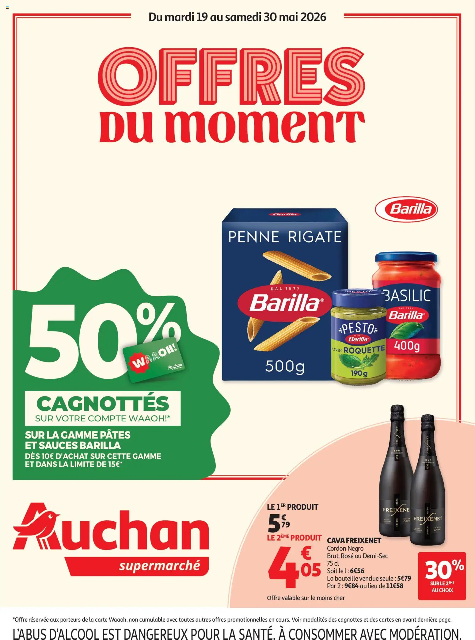 Voorbeeld van Auchan Vins, Halles Auchan van winkel Auchan geldig vanaf 19/05/2026 - La, Pesto, Barilla