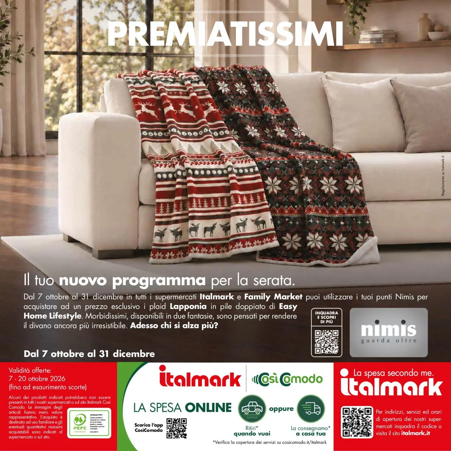 Anteprima dell'opuscolo Italmark volantino dal negozio Italmark valido da 07/10/2026 - Divano, Pile, Plaid