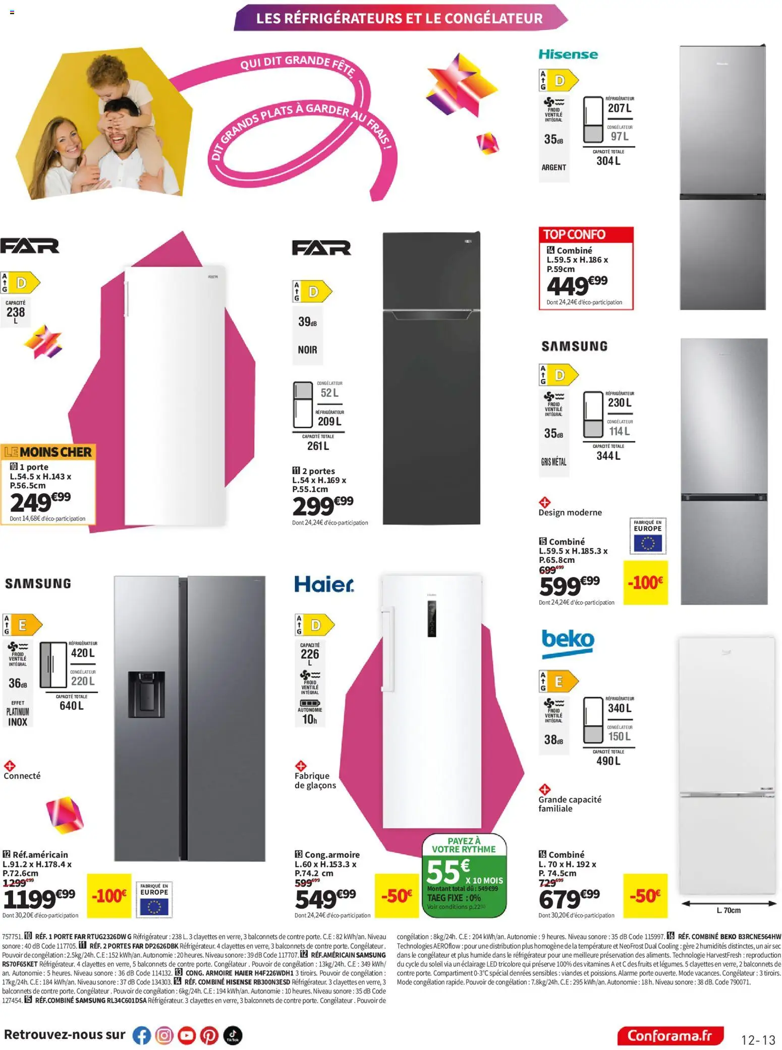 Prévisualisation de Conforama catalogue du magasin Conforama formulaire valide 08/09/2026 - Réfrigérateur, Fruits, Congélateur, Armoire, Porte, Éclairage, Portes