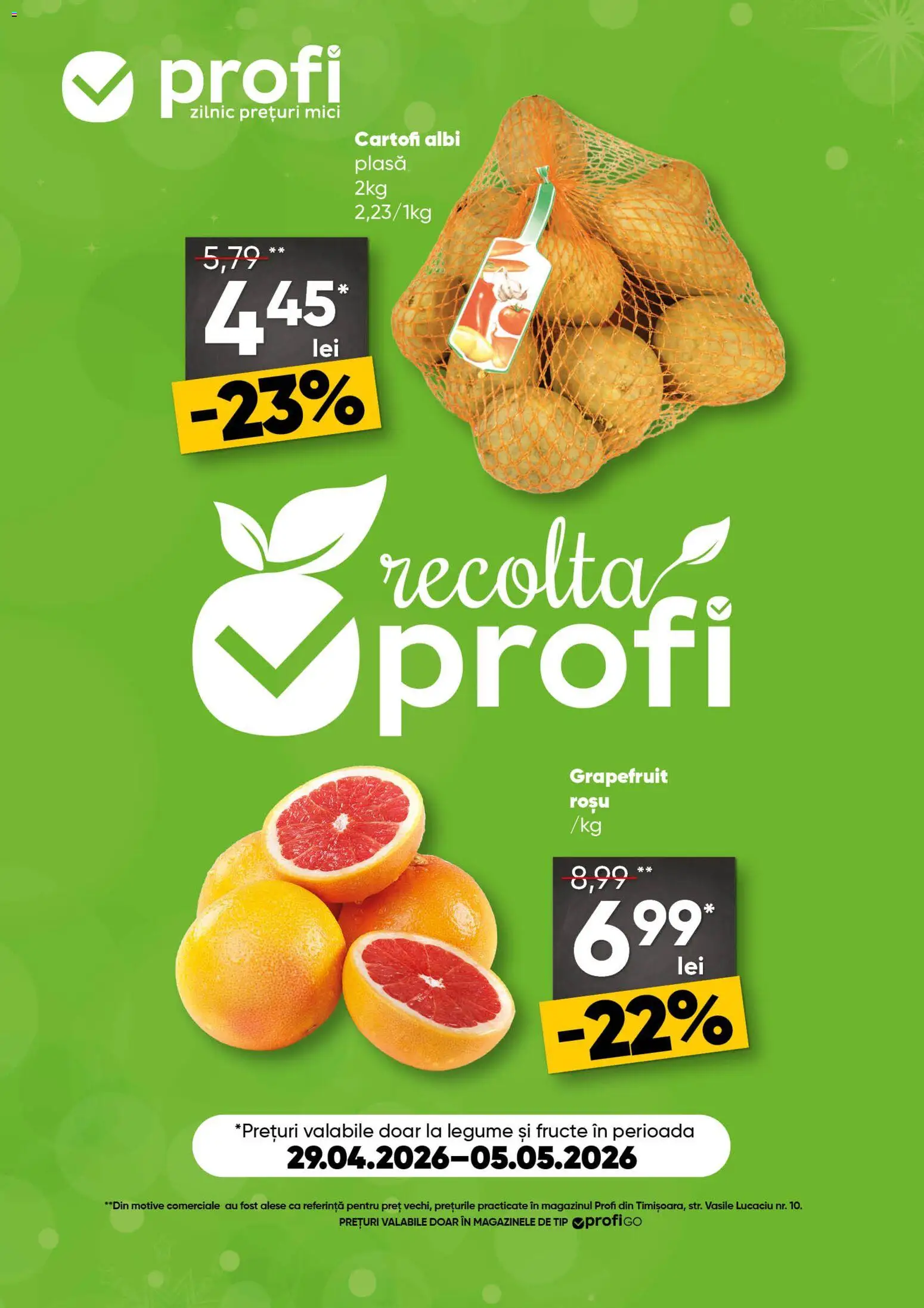 Previzualizarea de cataloage: Profi Profi Catalog Fresh Go valabil de la 29.04.2026 - Mici, Legume, Fructe, Grapefruit, Cartofi, Tip