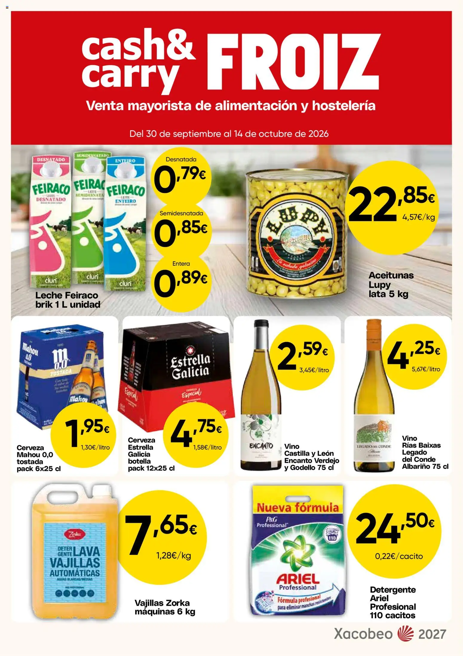 Vista previa del folleto de la tienda Froiz válido desde el 30/09/2026 - Vino, Cerveza, Aceitunas, Leche, Detergente
