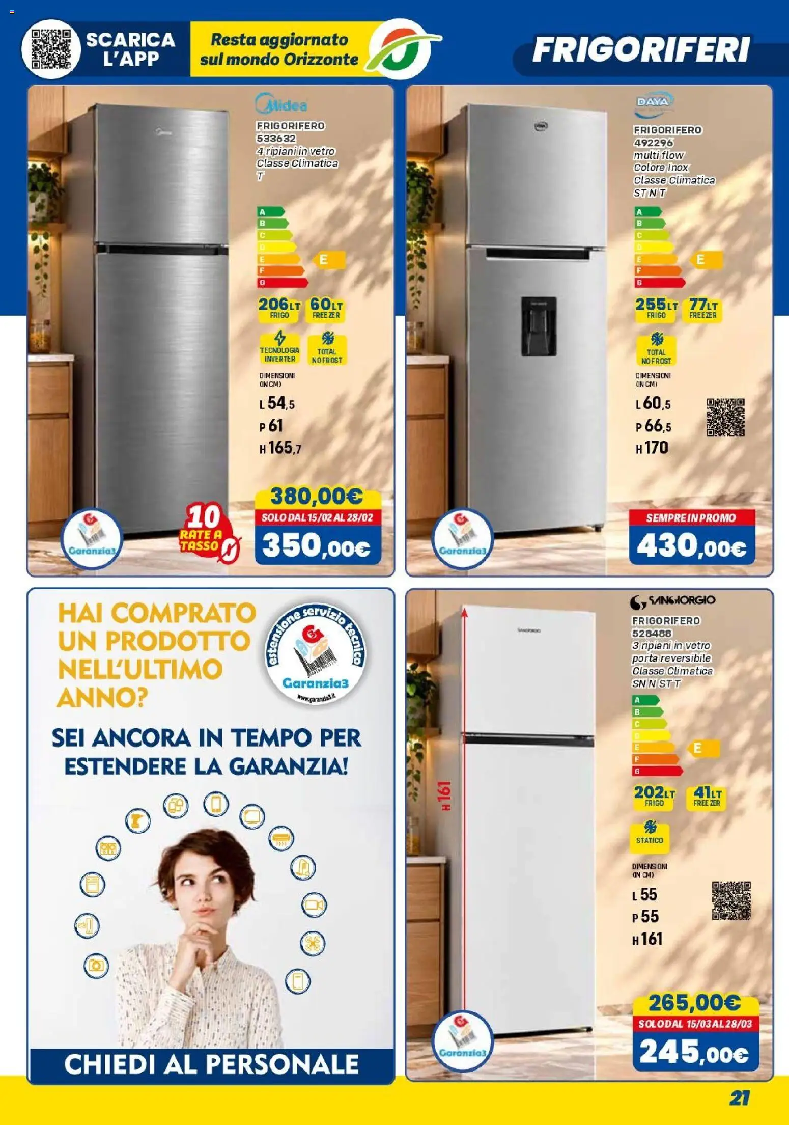 Anteprima dell'opuscolo Orizzonte volantino Elettro dal negozio Orizzonte valido da 01/11/2026 - Frigorifero, Porta, Freezer
