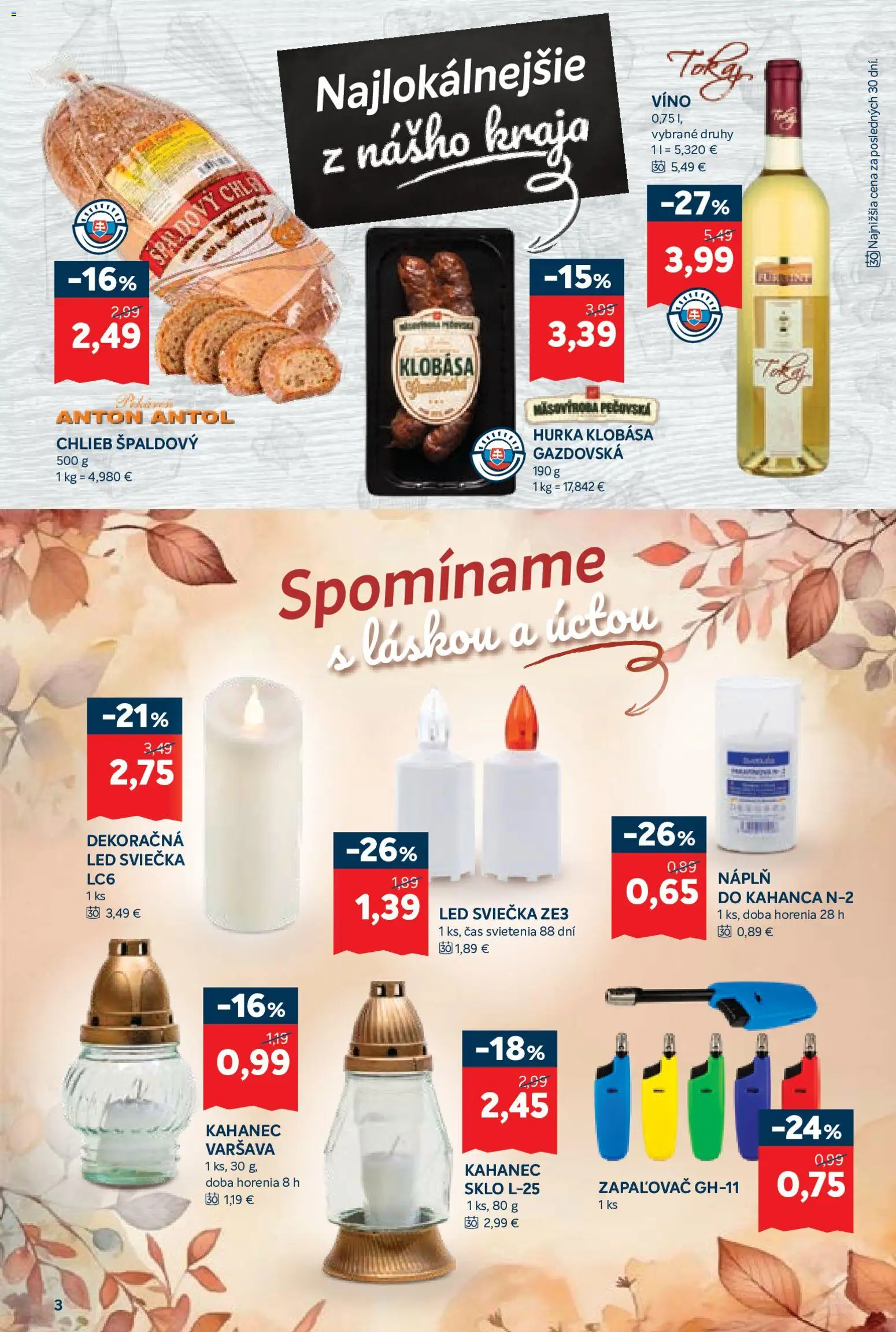Náhľad Kraj letáku platného od 15.10.2026 - Víno, Chlieb, Klobása, Led