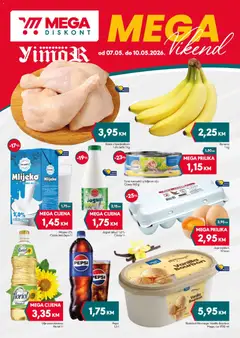 Pregled letka Mega Diskont Mega Vikend trgovine Mega Diskont vrijedi od 07.05.2026