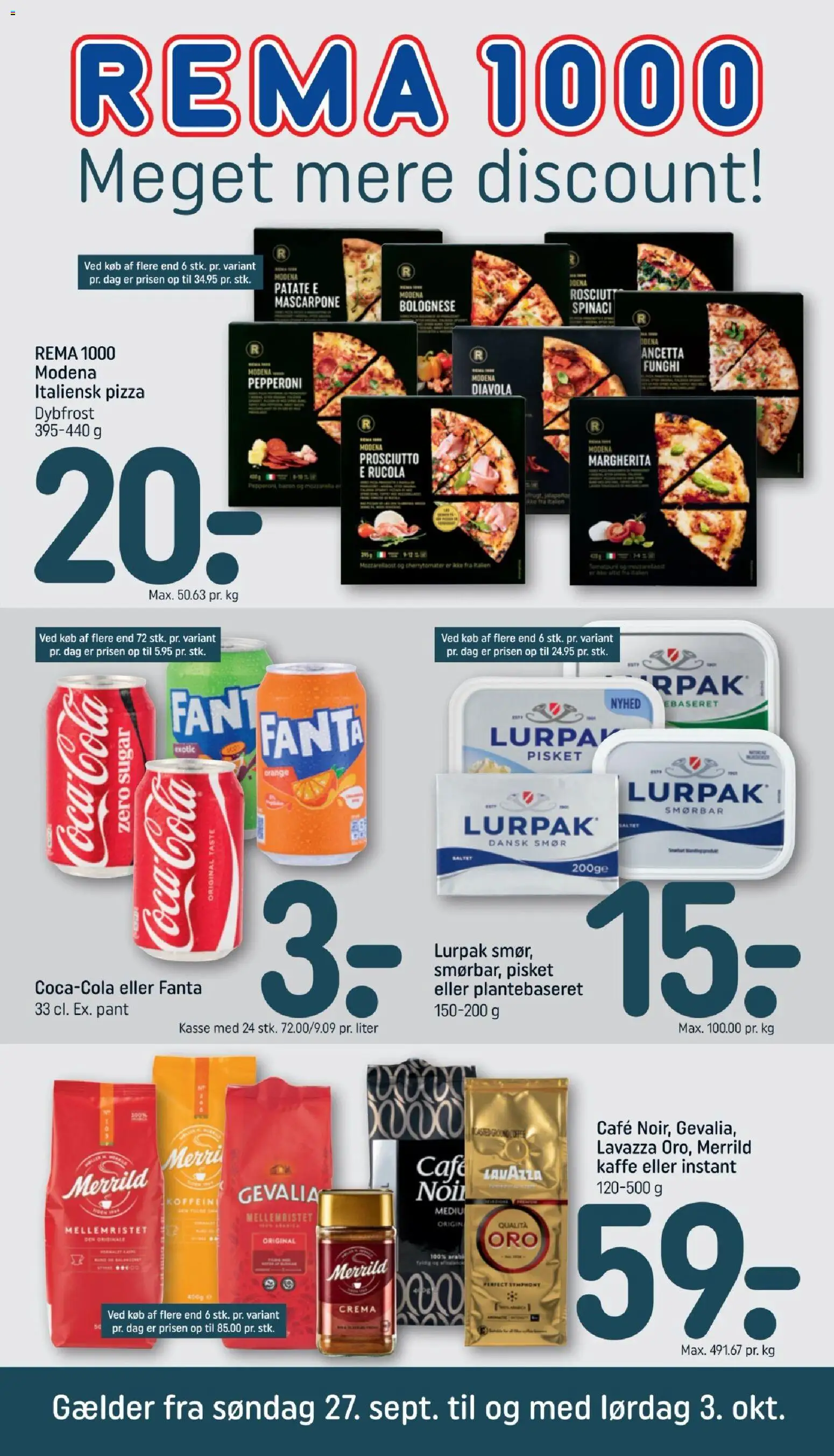 Eksempel på tilbudsavis Rema 1000 - Tilbudsavis Uge 40 fra butik Rema 1000 gyldig fra 27/09/2026