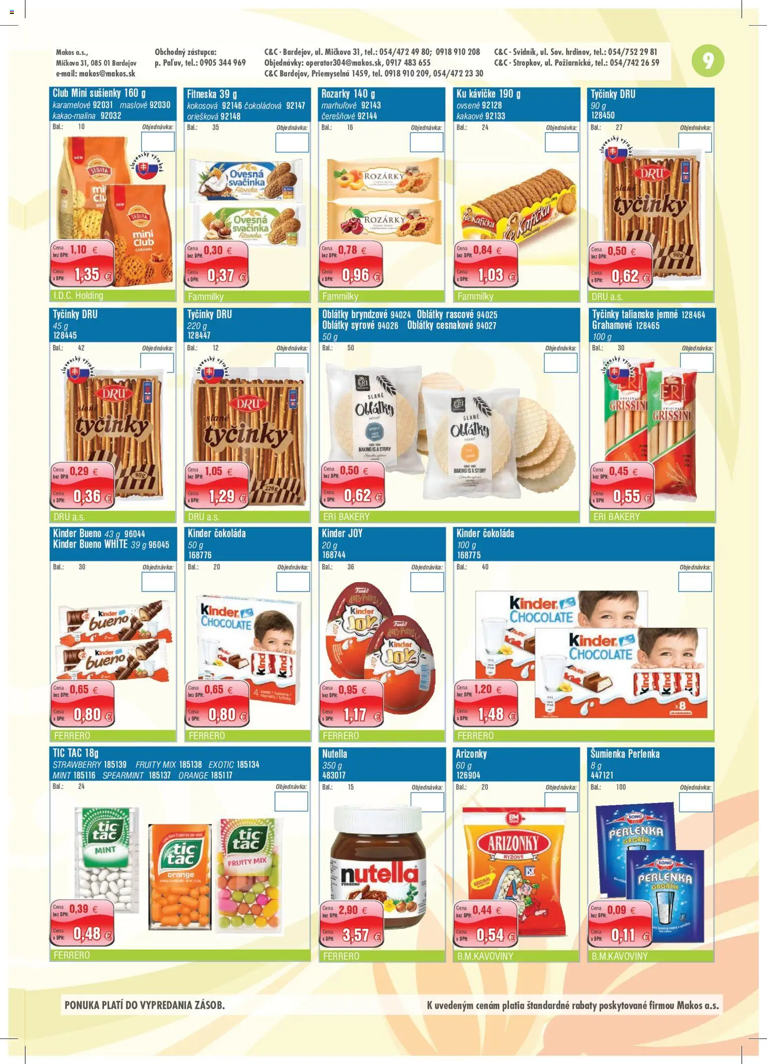 Náhľad Makos letáku platného od 29.06.2026 - Čokoláda, Kinder, Nutella, Kinder Bueno, Sušienky, Slané tyčinky, Oblátky