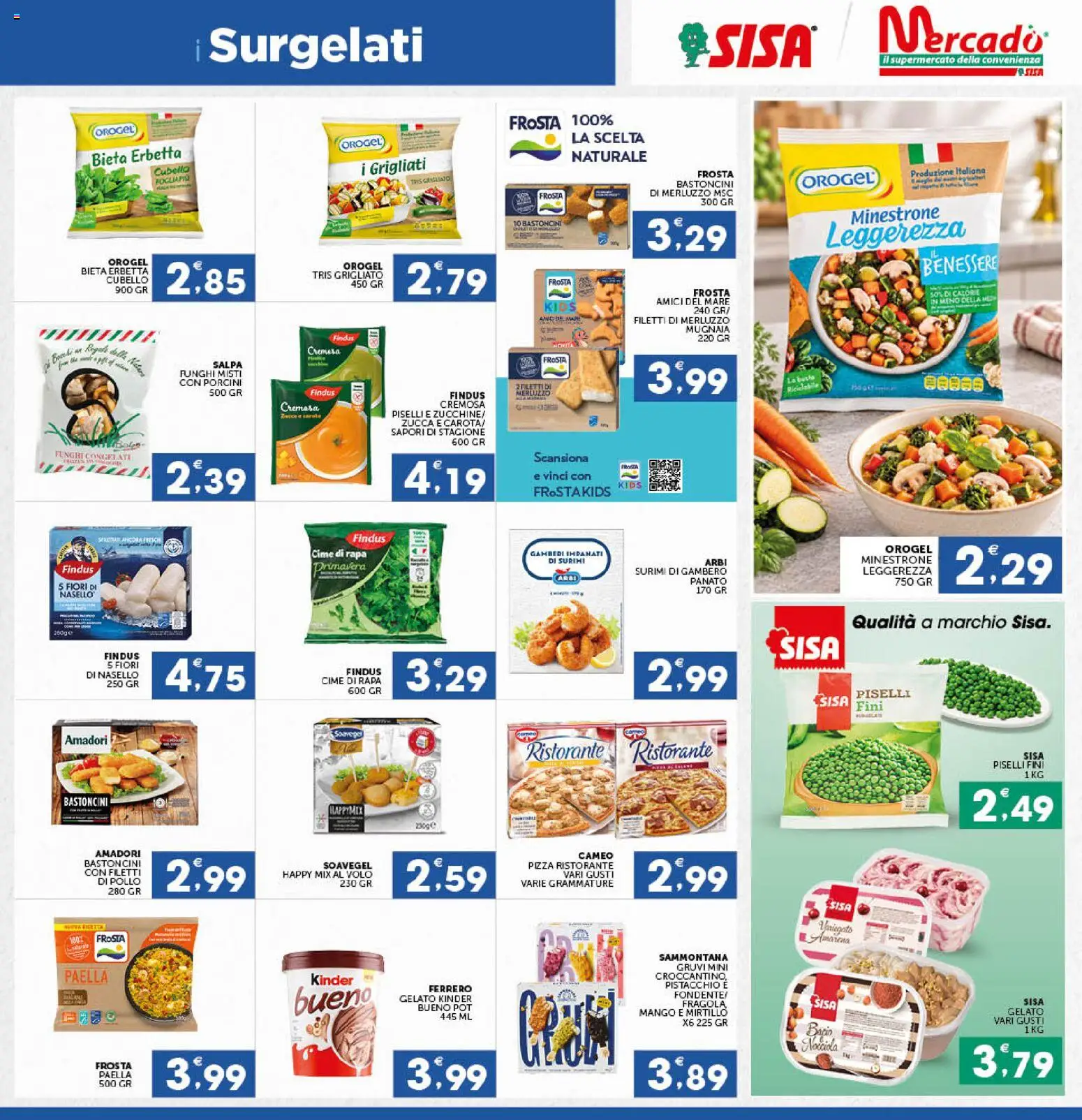 Anteprima dell'opuscolo SISA volantino Mercadò dal negozio SISA valido da 29/10/2026 - Pizza, Fiori, Paella, Zucca, Piselli, Pistacchio, Minestrone, Nasello