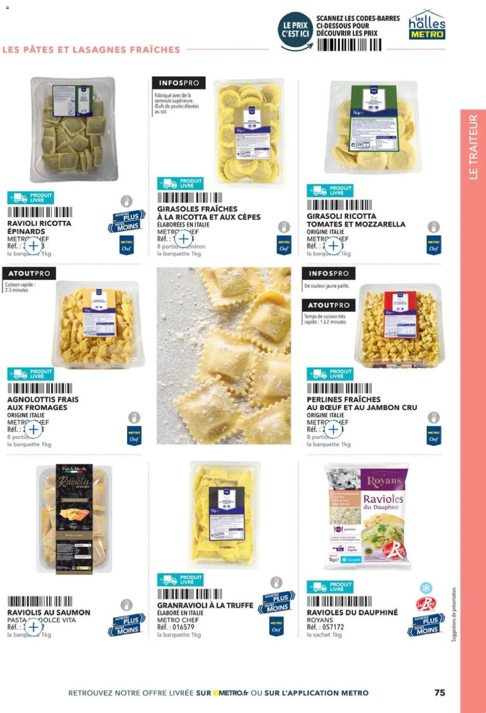 Prévisualisation de METRO - Guide Italie du magasin METRO formulaire valide 28/05/2026 - Lasagnes, Livre, Mozzarella, Pâtes, Saumon, Ravioli, Semoule, Jambon Cru