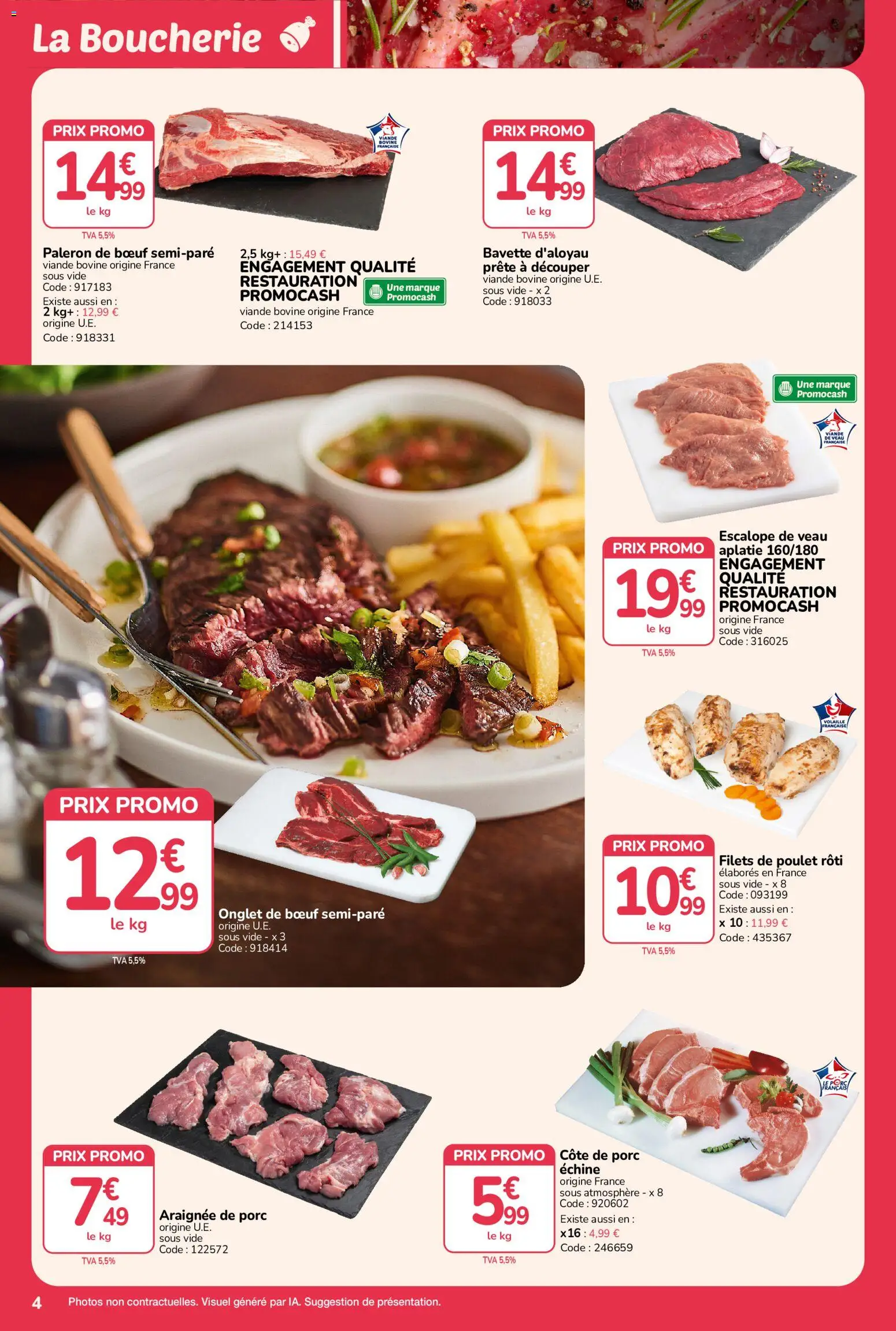 Prévisualisation de Promocash catalogue Rendez-vous Promos du magasin Promocash formulaire valide 29/10/2026 - Poulet, Poulet rôti, Bavette, Volaille, Porc, Filets de poulet, Côte de porc, Bavette d’aloyau